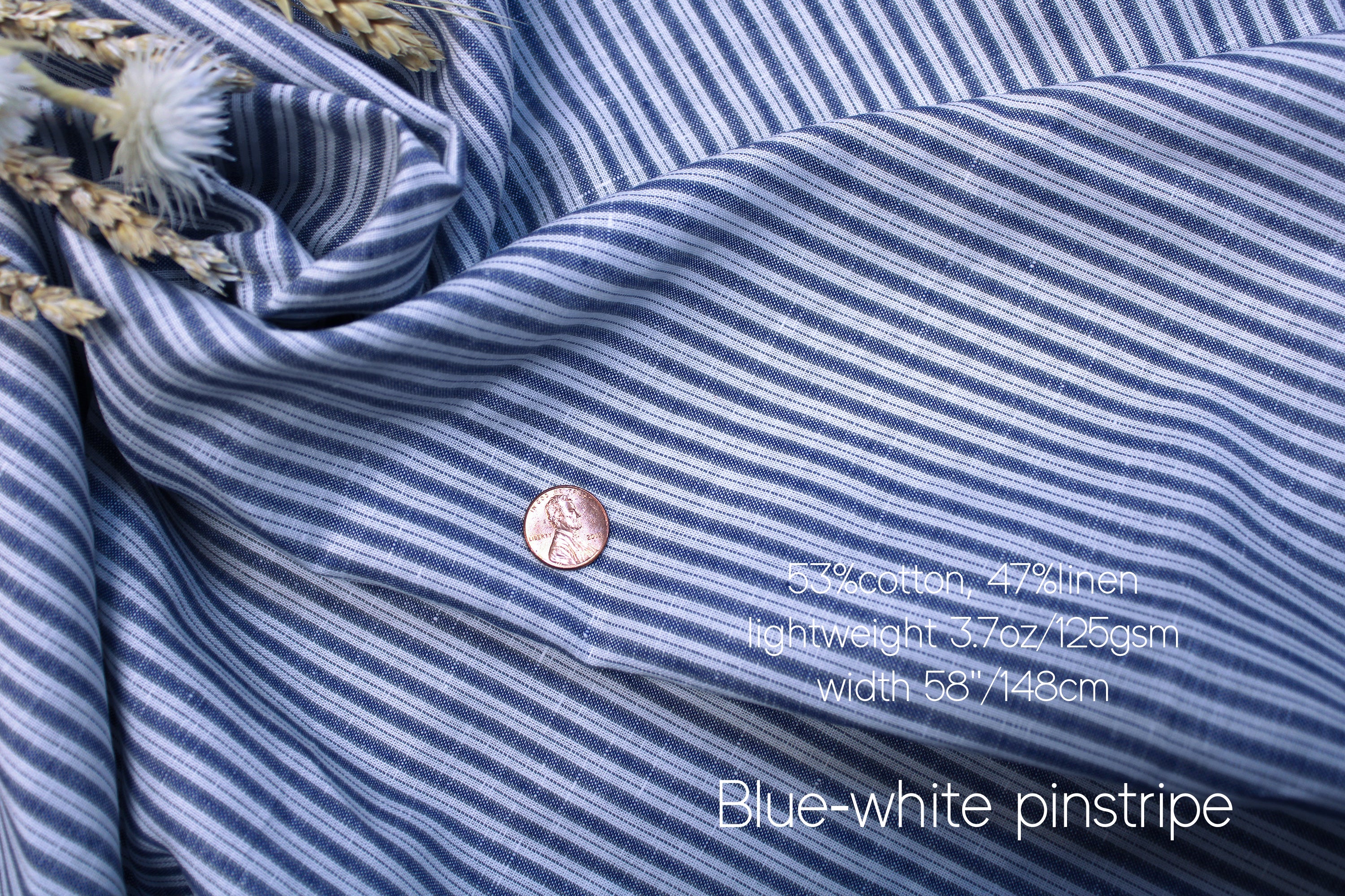 Blue Linen Fabric by the yard - 100% Linen and Linen-cotton blend - By Linen Fabric Online