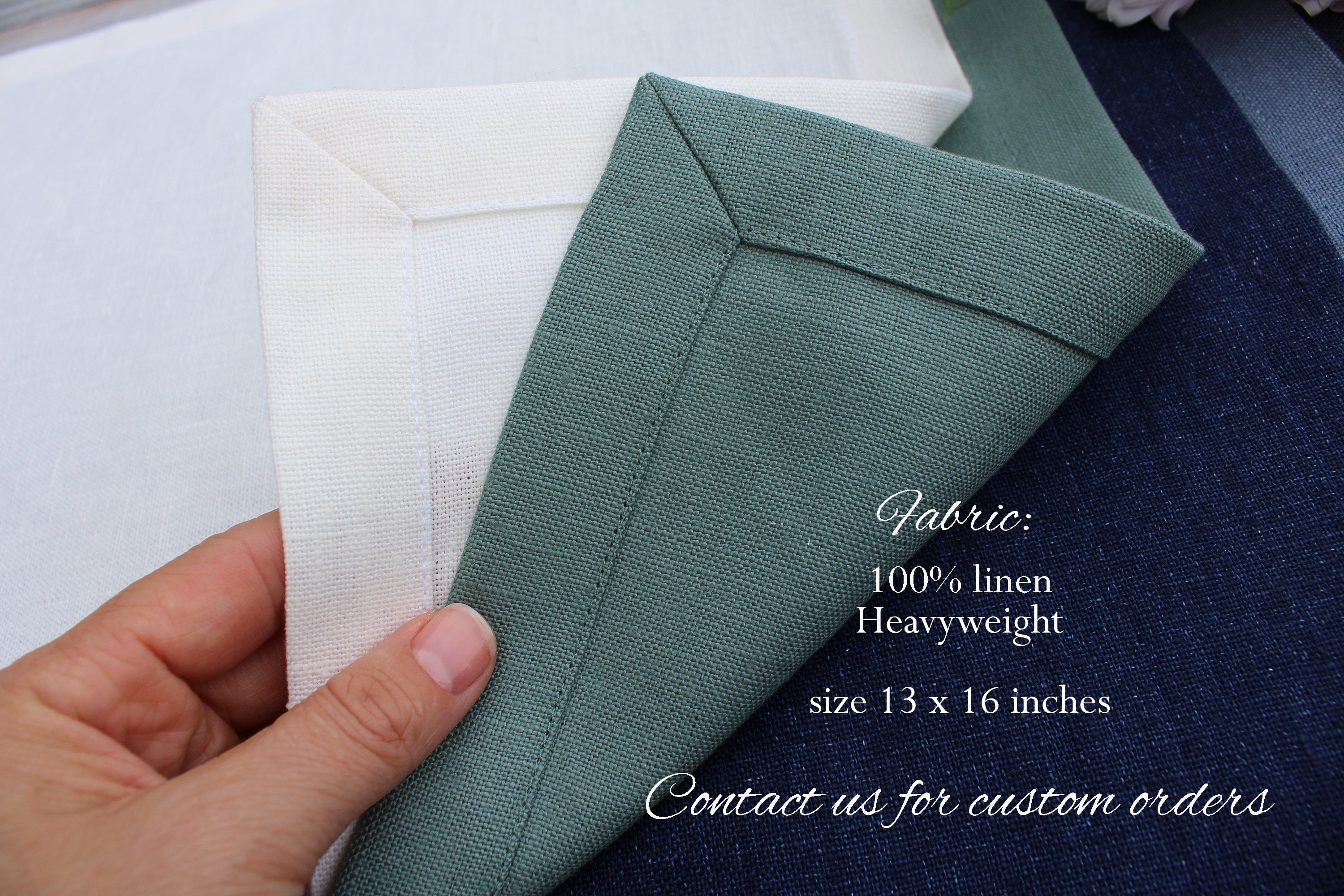 100% Linen placemats Heavyweight 13x16''/ Handmade in the US