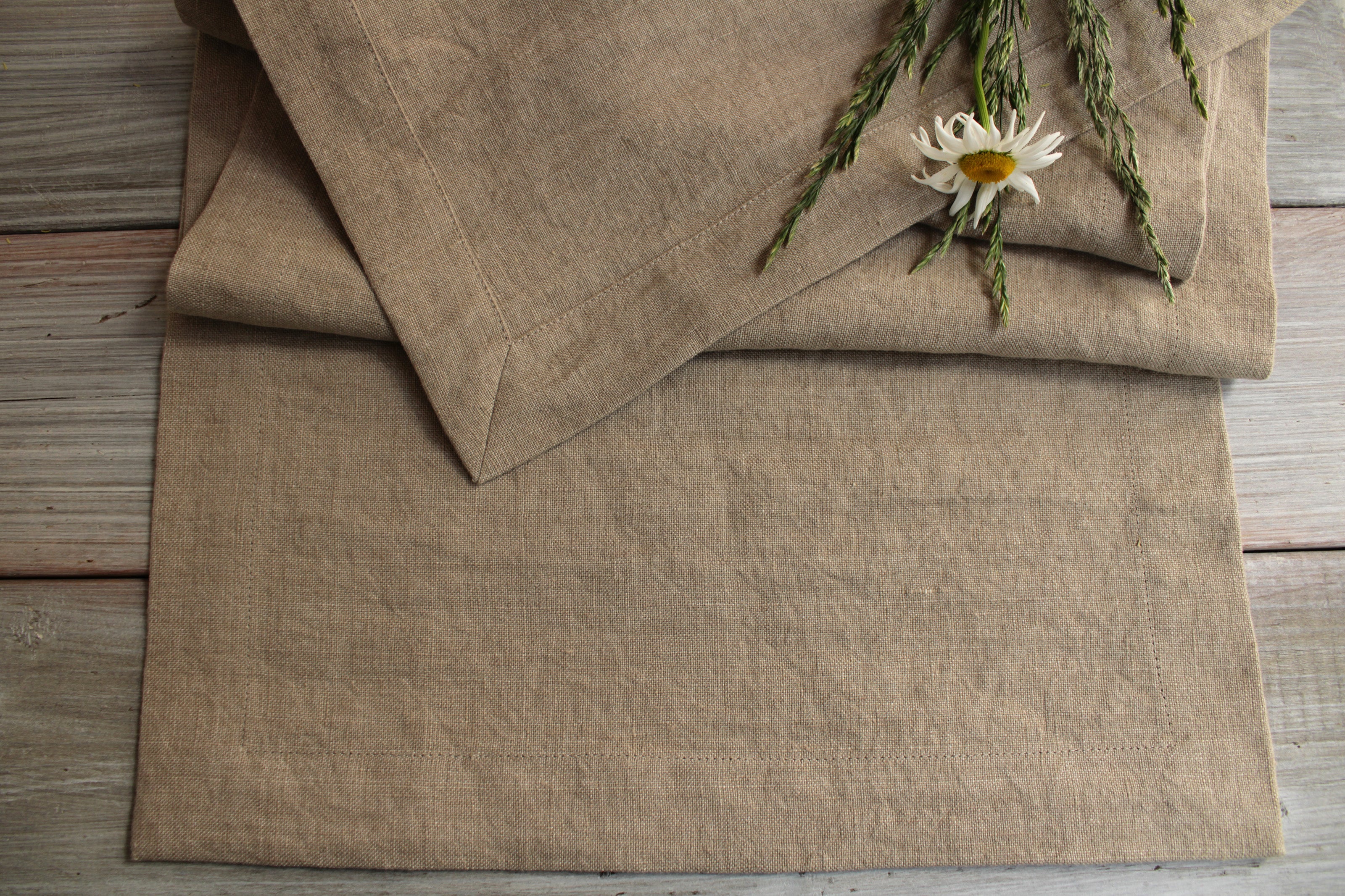 Natural Linen Table Runner - Heavy Weight, European Flax Certified, Custom Sizes