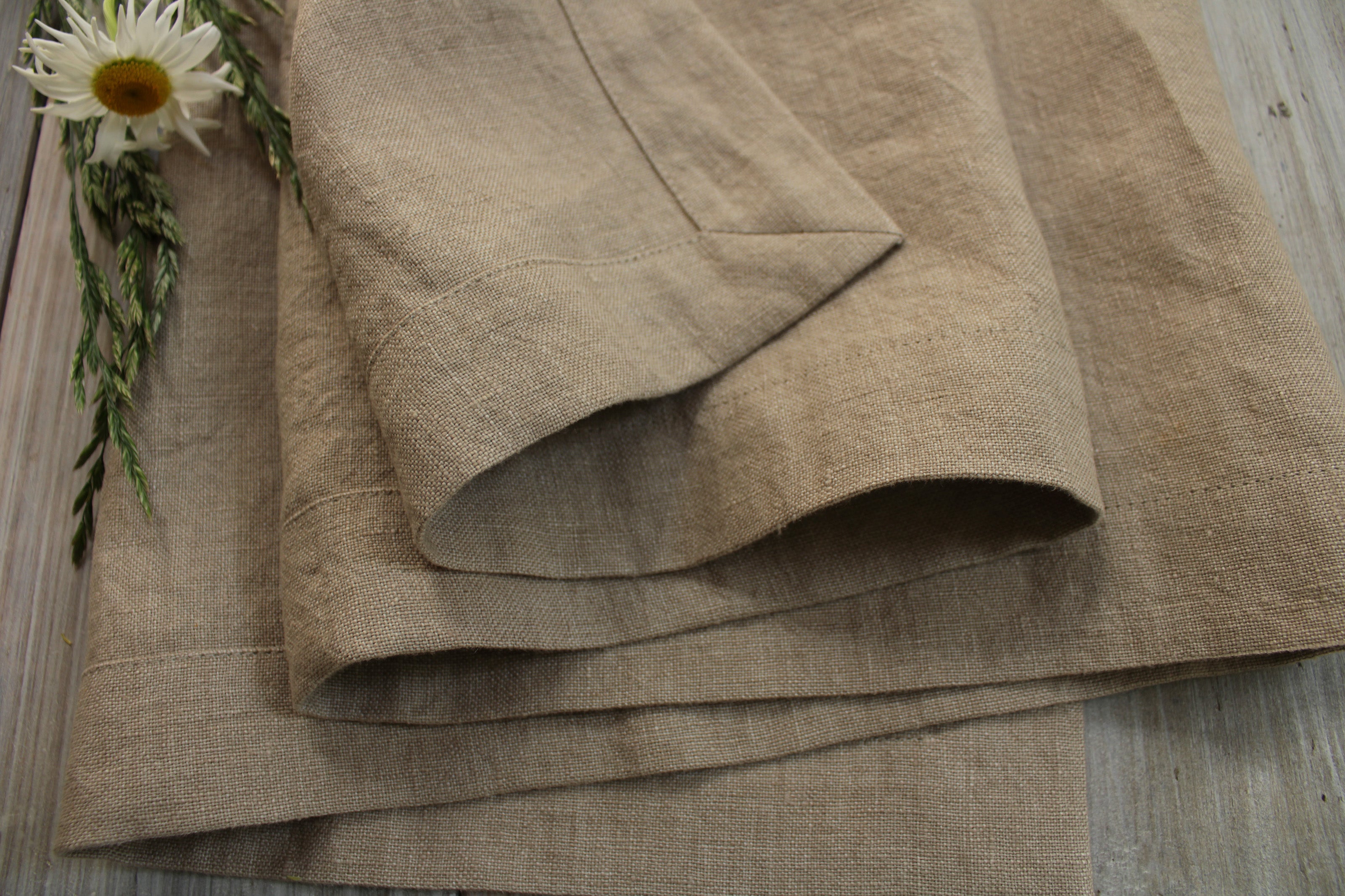 Natural Linen Table Runner - Heavy Weight, European Flax Certified, Custom Sizes