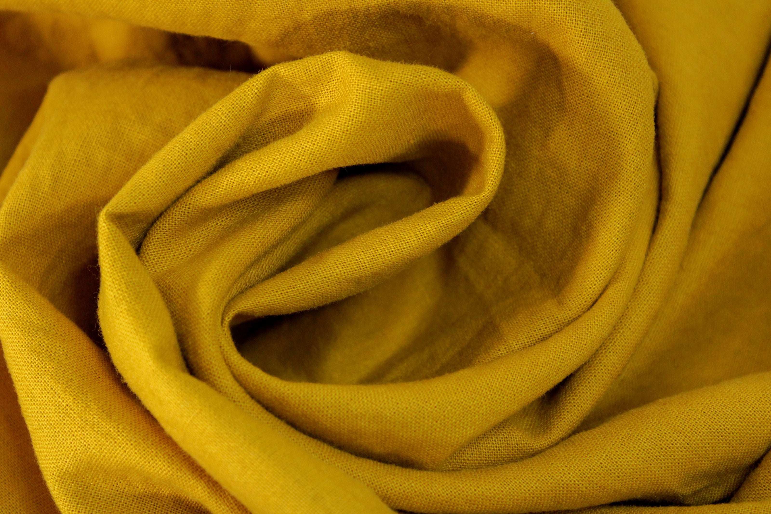 100% Washed Linen Fabric by the Yard / Arrowwood Yellow Linen Fabric / Buy Linen Online