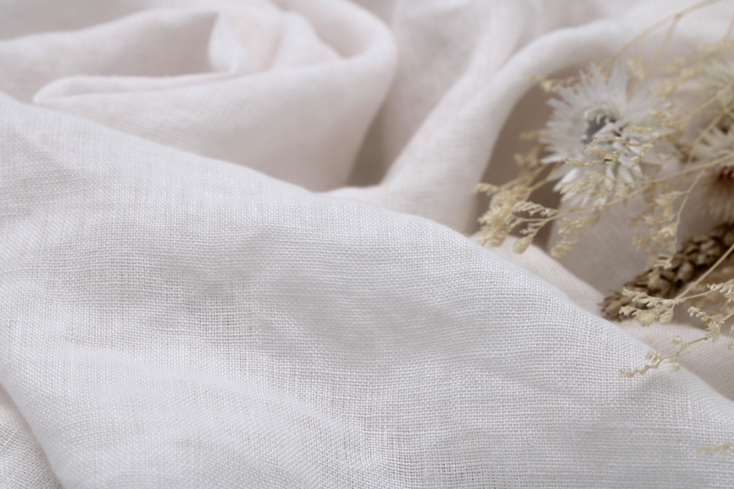 Extra Wide Linen Fabric 96'' Prewashed - Antique White Linen Fabric Li ...