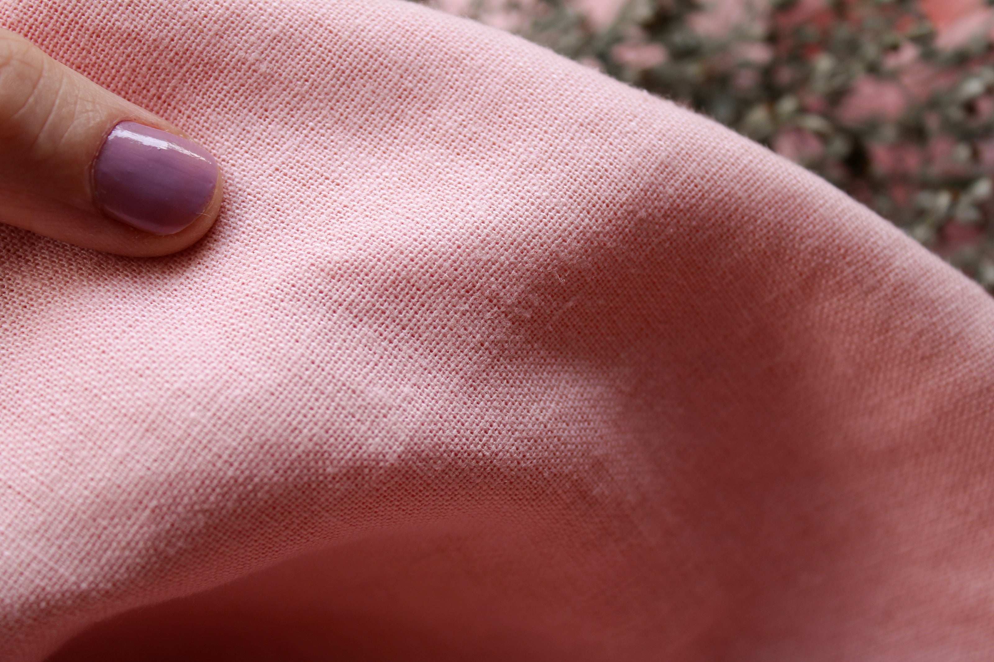 100% Washed Linen Fabric by the Yard / Blossom Pink Linen Fabric / Buy Linen Online