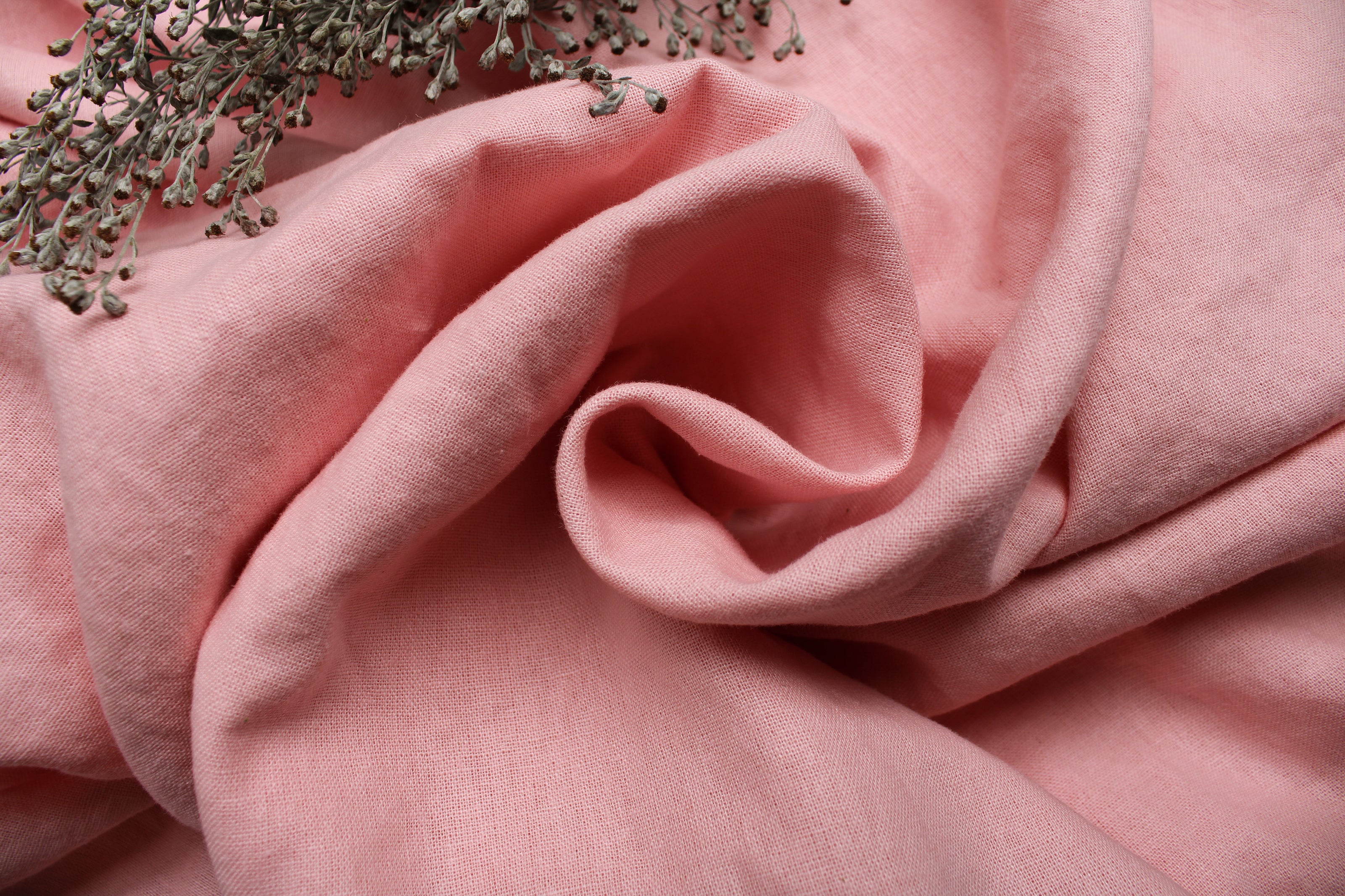 100% Washed Linen Fabric by the Yard / Blossom Pink Linen Fabric / Buy Linen Online