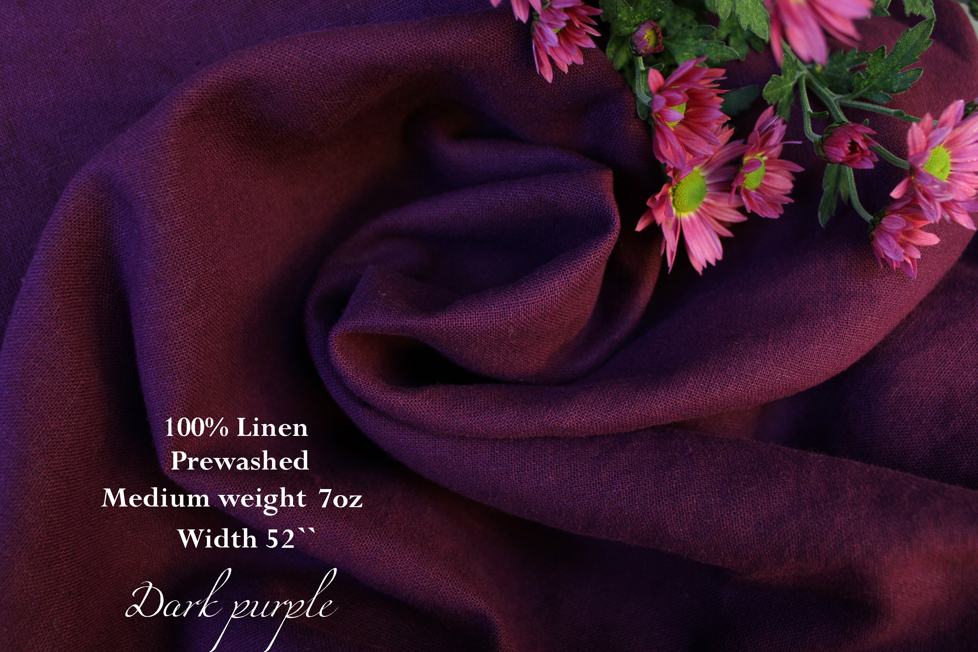 100% Washed Linen Fabric by the Yard / Prewashed Linen Fabric / Buy Linen Online