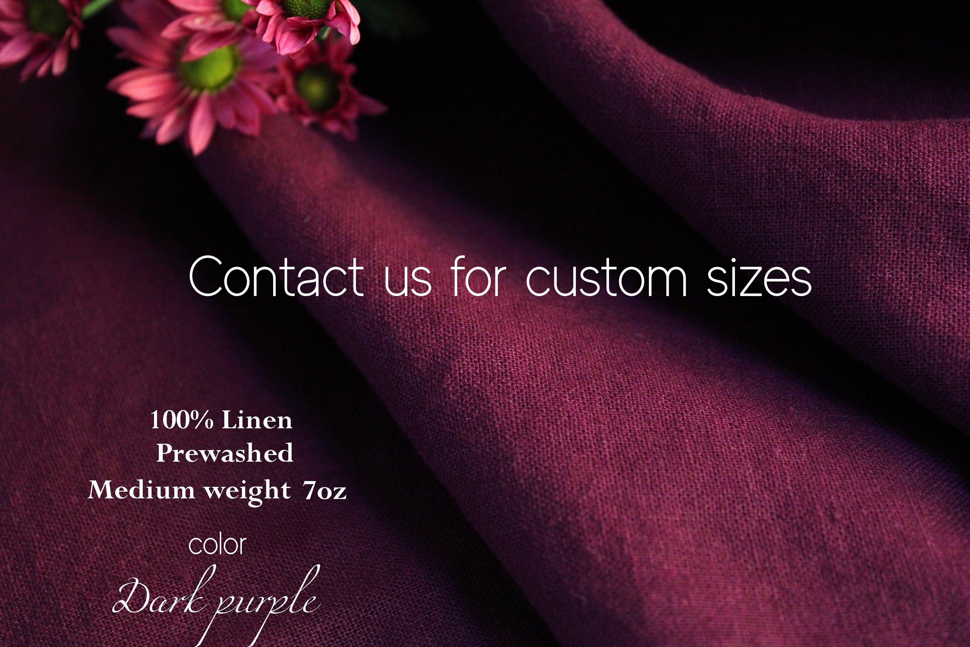 Extra Long Dark purple Linen Curtains - Prewashed Linen Window Drape - Custom Sizes - 1 panel