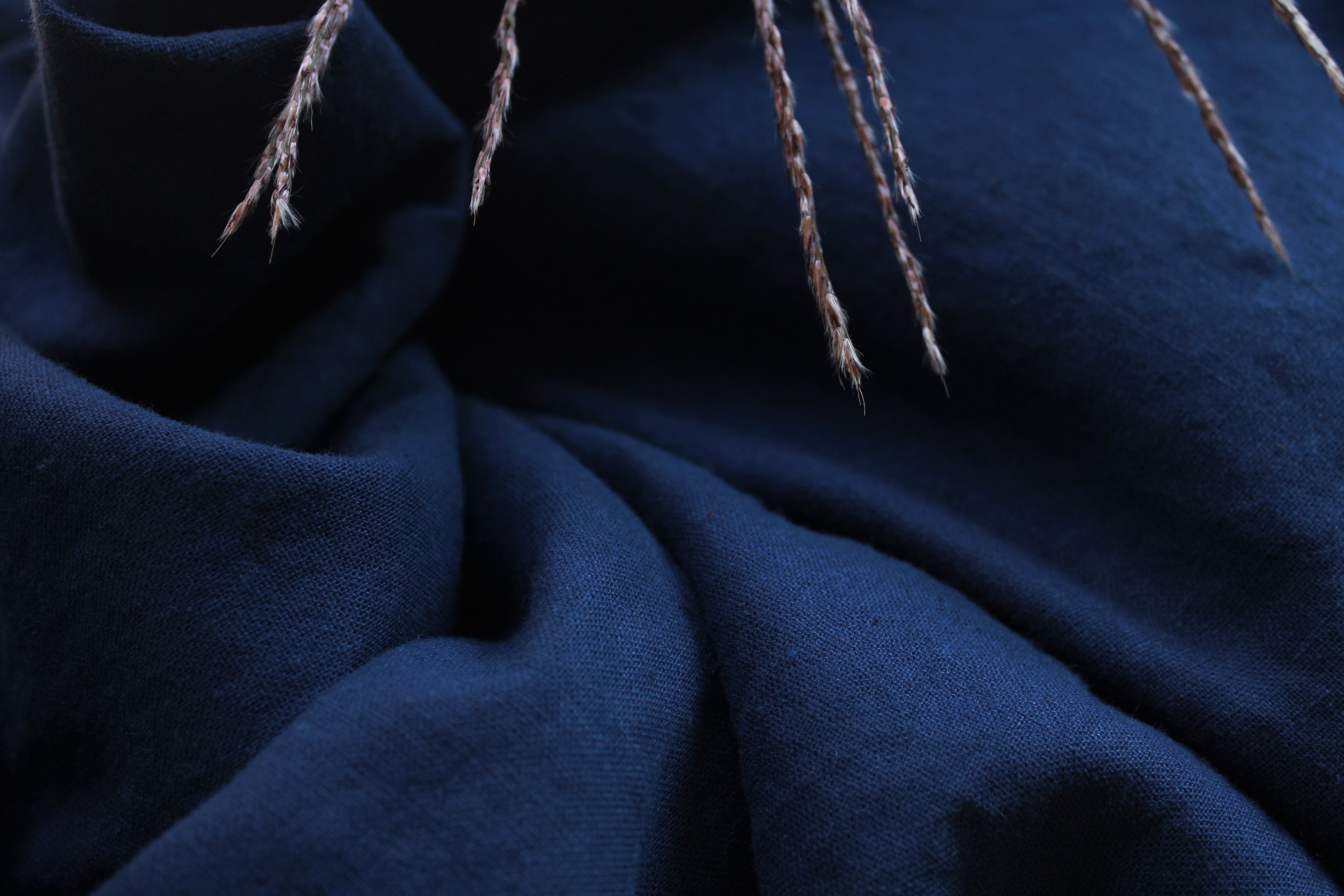 100% Washed Linen Fabric by the Yard / Bellwether Blue Linen Fabric / Buy Linen Online