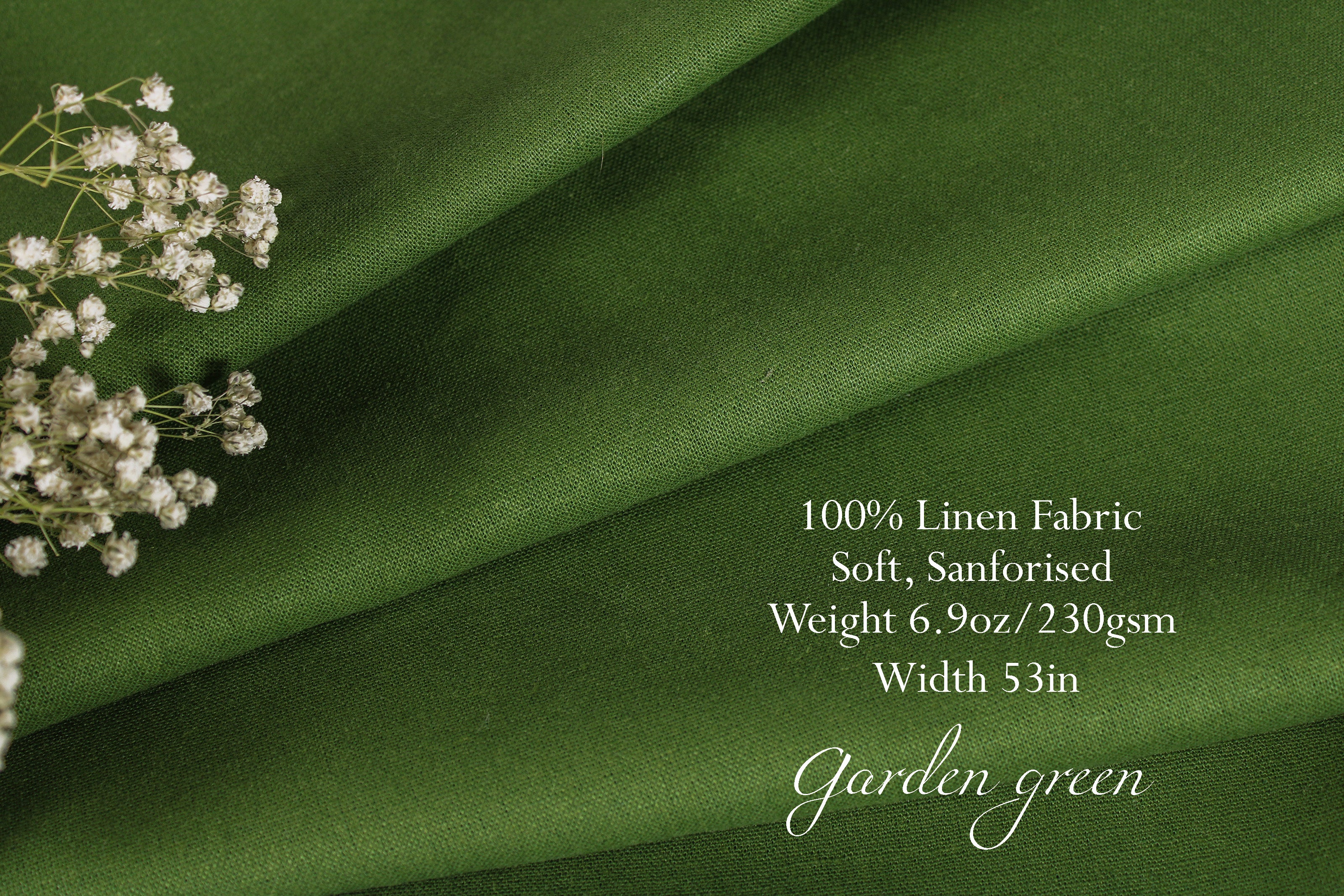 NEW LINEN FABRIC COLLECTION!!! / 100% Linen Fabric by the Yard / Garden green Linen Fabric / Buy Linen Online