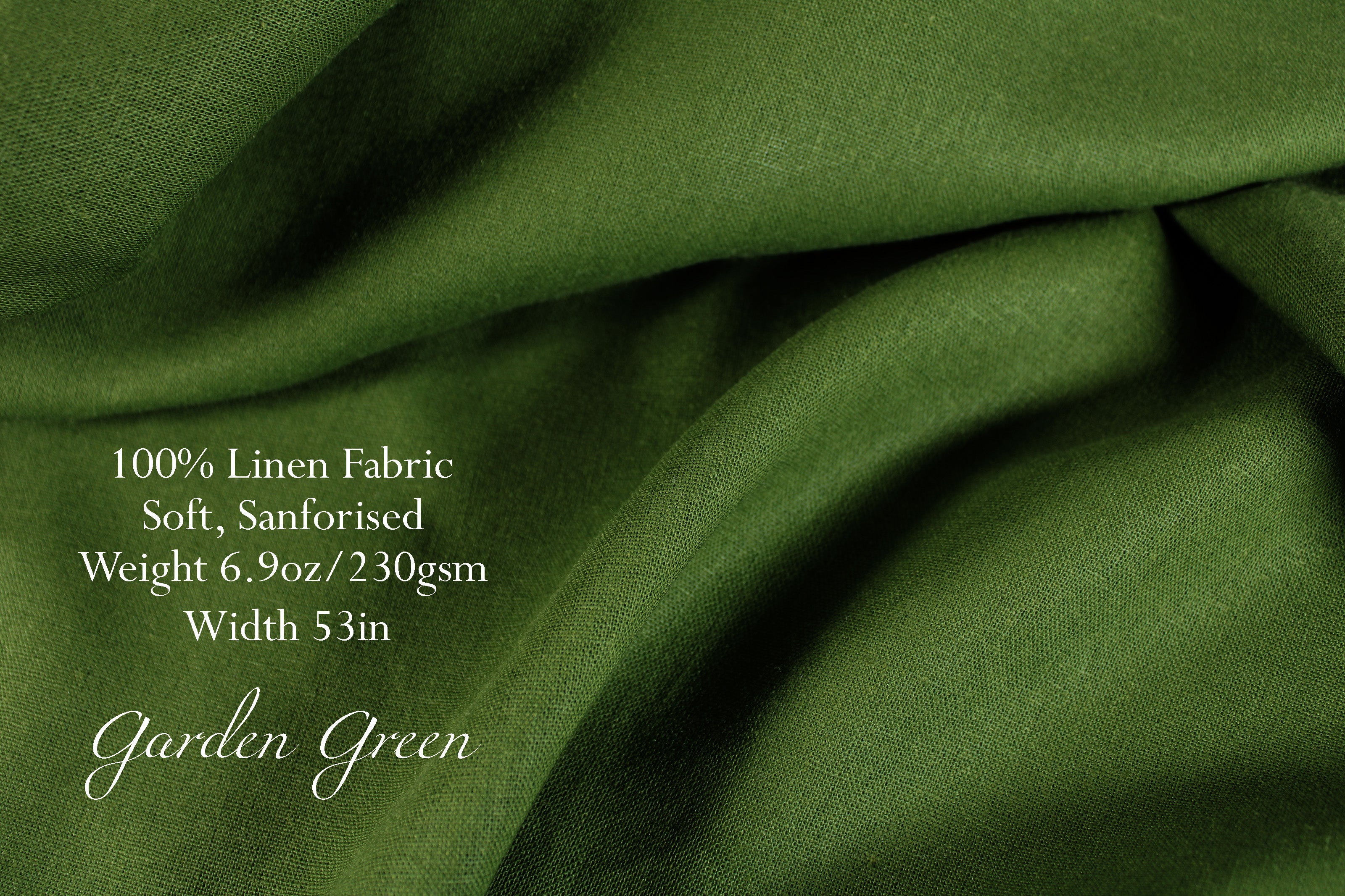 100% Linen Fabric by the Yard / Green Linen Fabric / Buy Linen Online ...