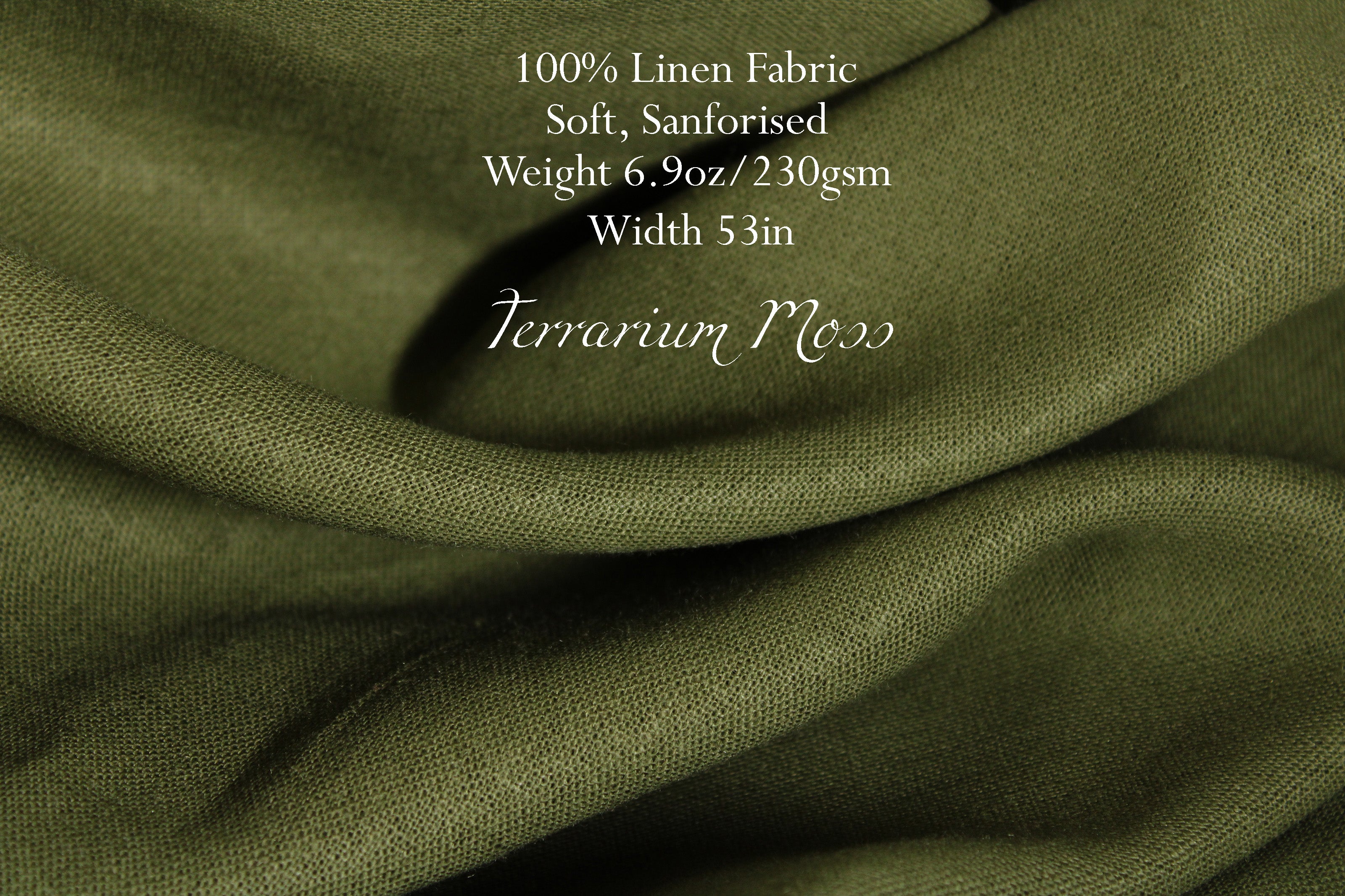 100% Linen Fabric by the Yard / Green Linen Fabric / Buy Linen Online