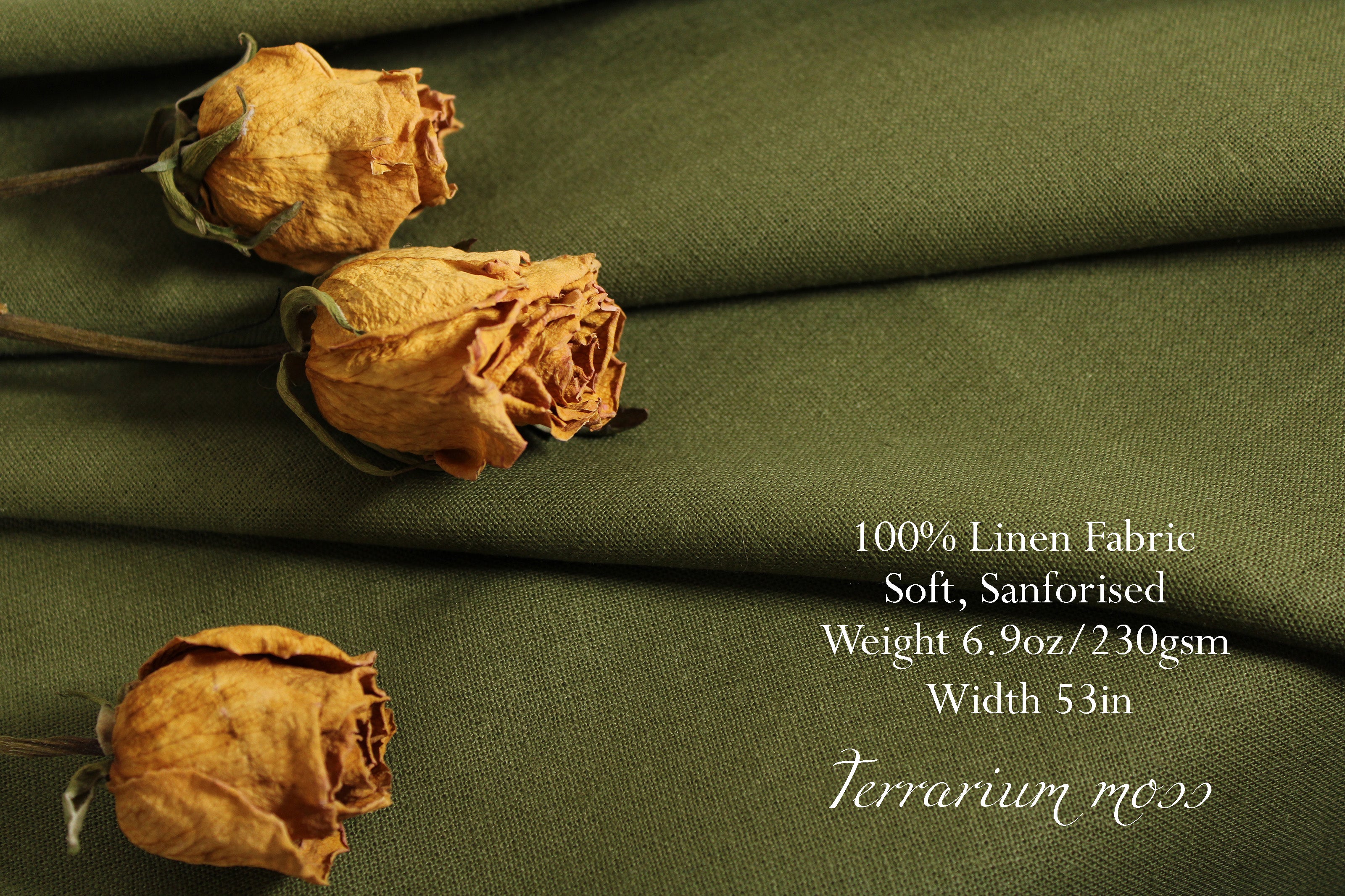 WHOLESALE 100% linen fabric / Linen Fabric Wholesale Direct / Linen by the Bolt / Terrarium moss linen fabric