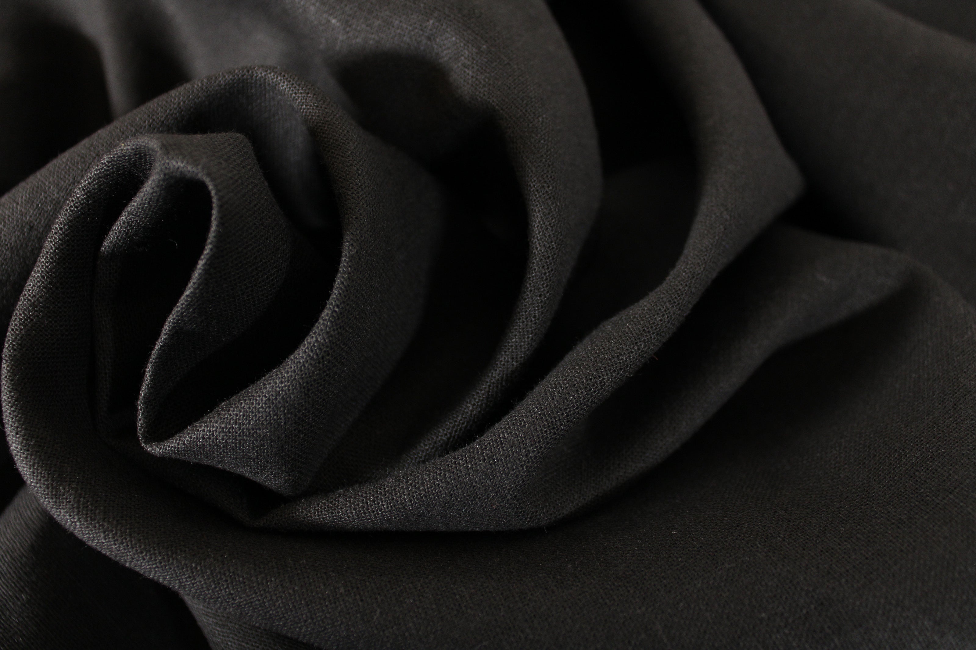 100% Linen Fabric by the Yard / Black Charcoal Linen Fabric / Buy Linen Online