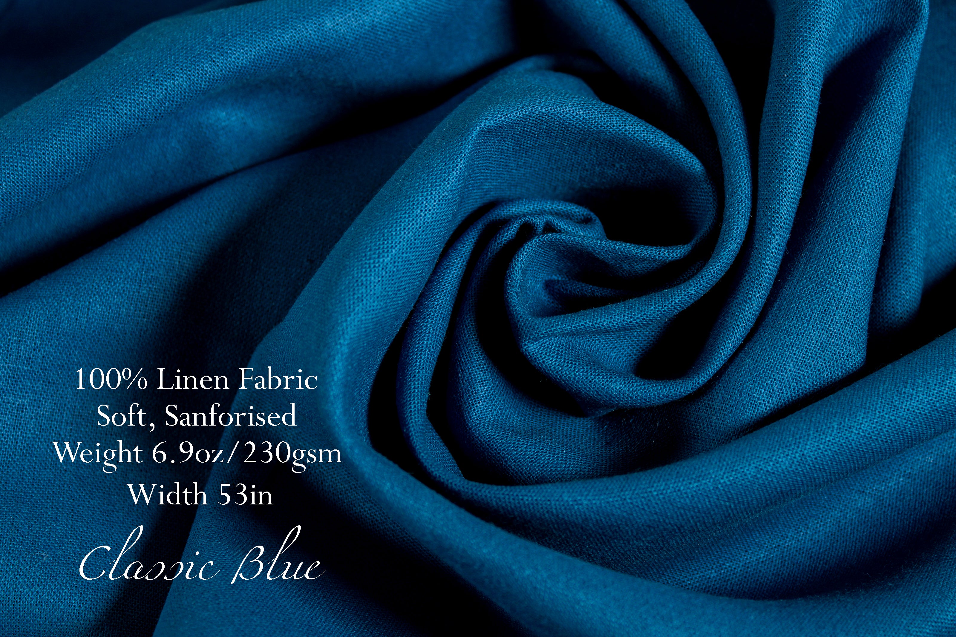 NEW LINEN FABRIC COLLECTION!!! / 100% Linen Fabric by the Yard / Classic blue Linen Fabric / Buy Linen Online