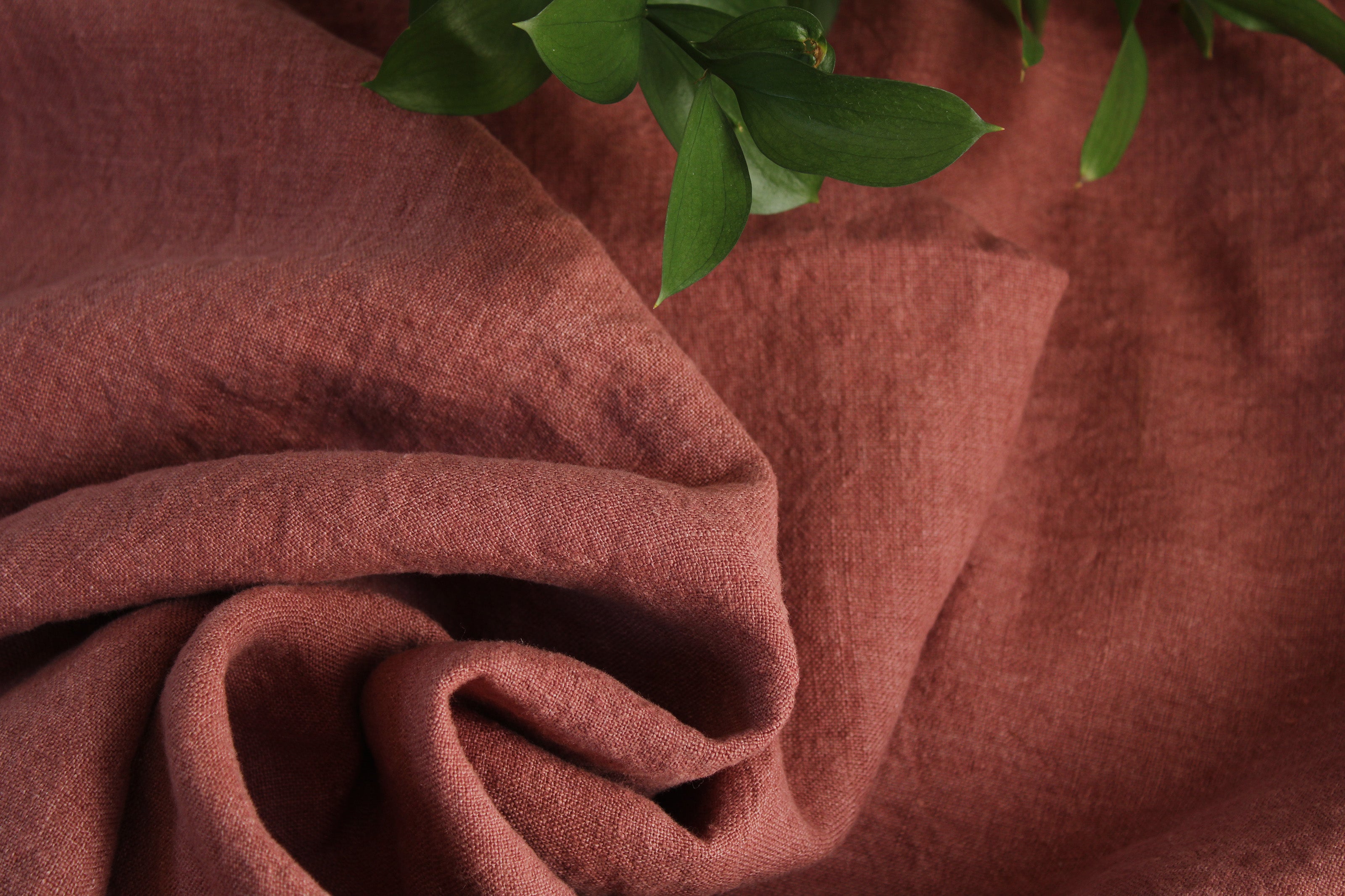 Washed Heavyweight Linen Fabric / Maple Linen Fabric