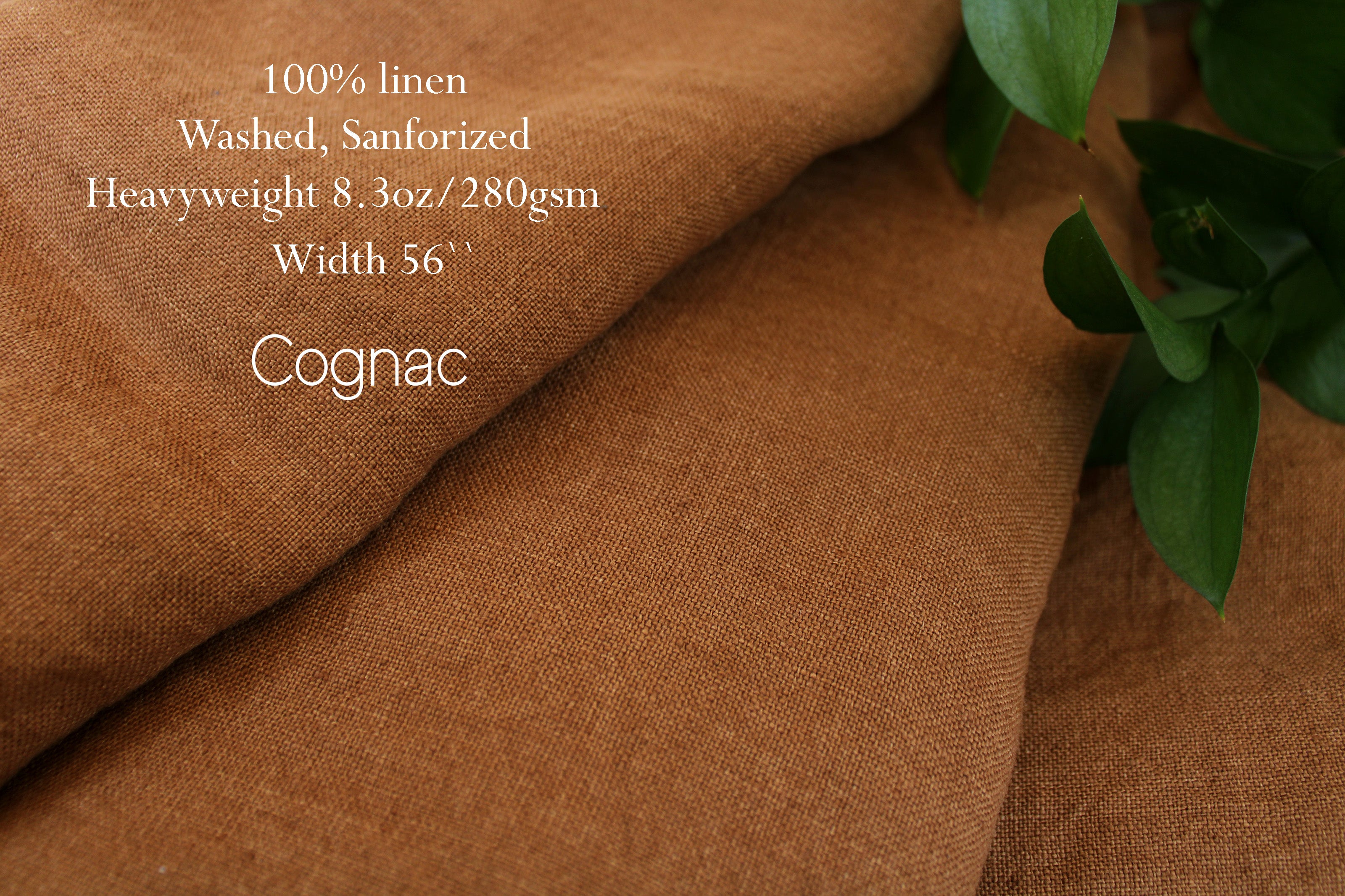 WHOLESALE 100% linen fabric / Linen Fabric ROLL Wholesale / Linen by the Bolt / Cognac Linen fabric Heavyweight Prewashed