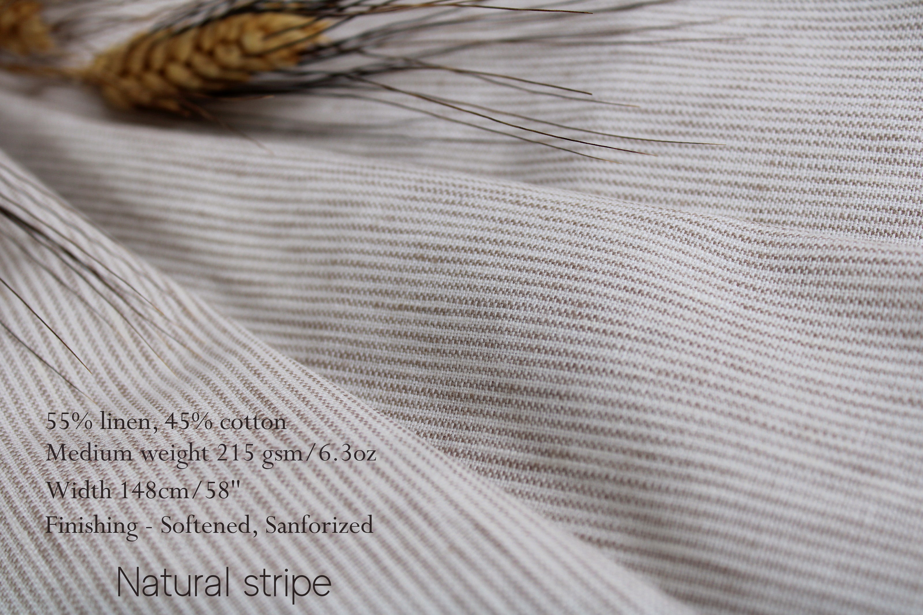 100 Linen Fabric by the yard - Beige, White, Off White, Striped, Checked linen fabric