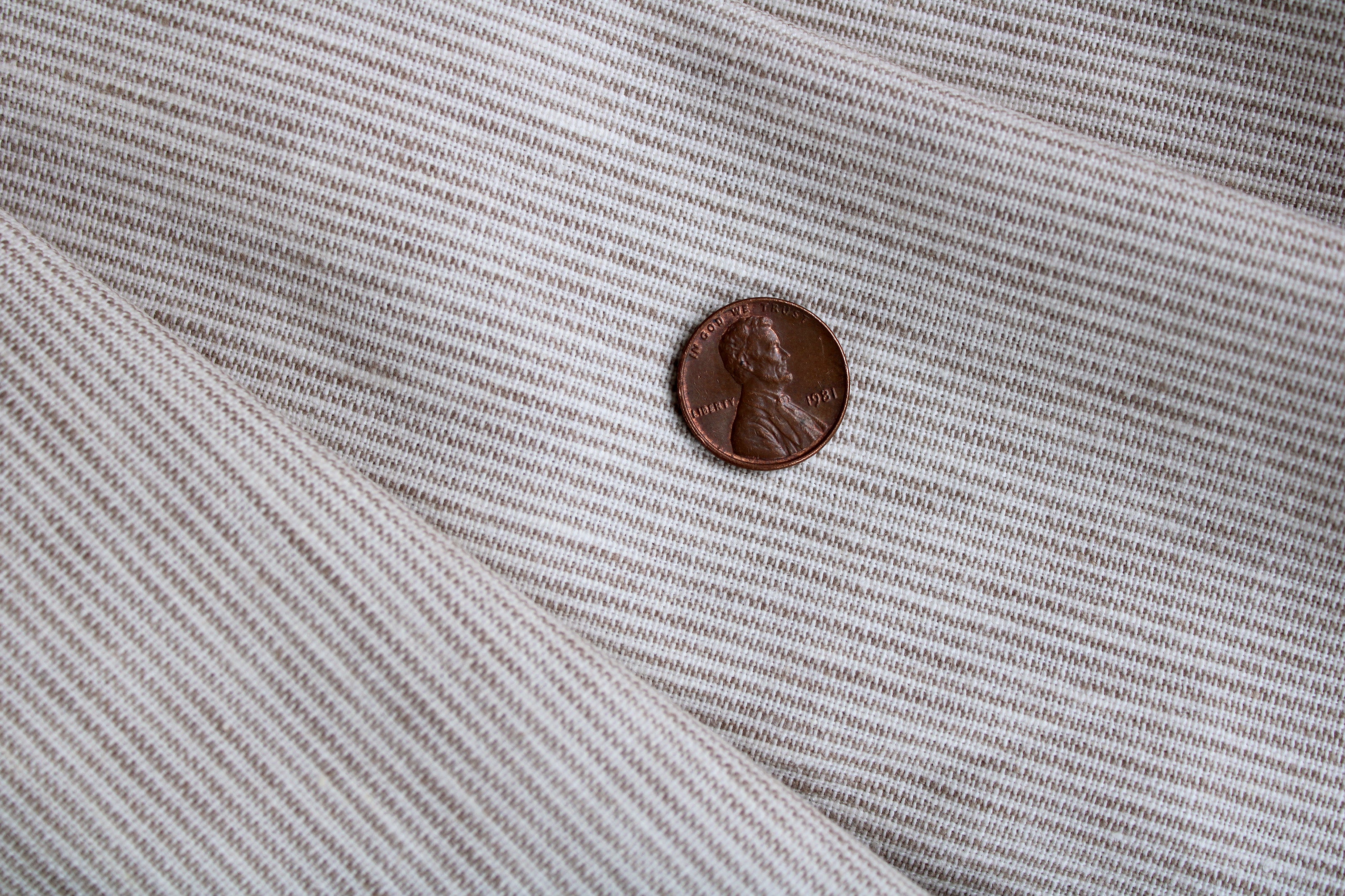 Stripe Linen Fabric by the yard - Linen Cotton blend