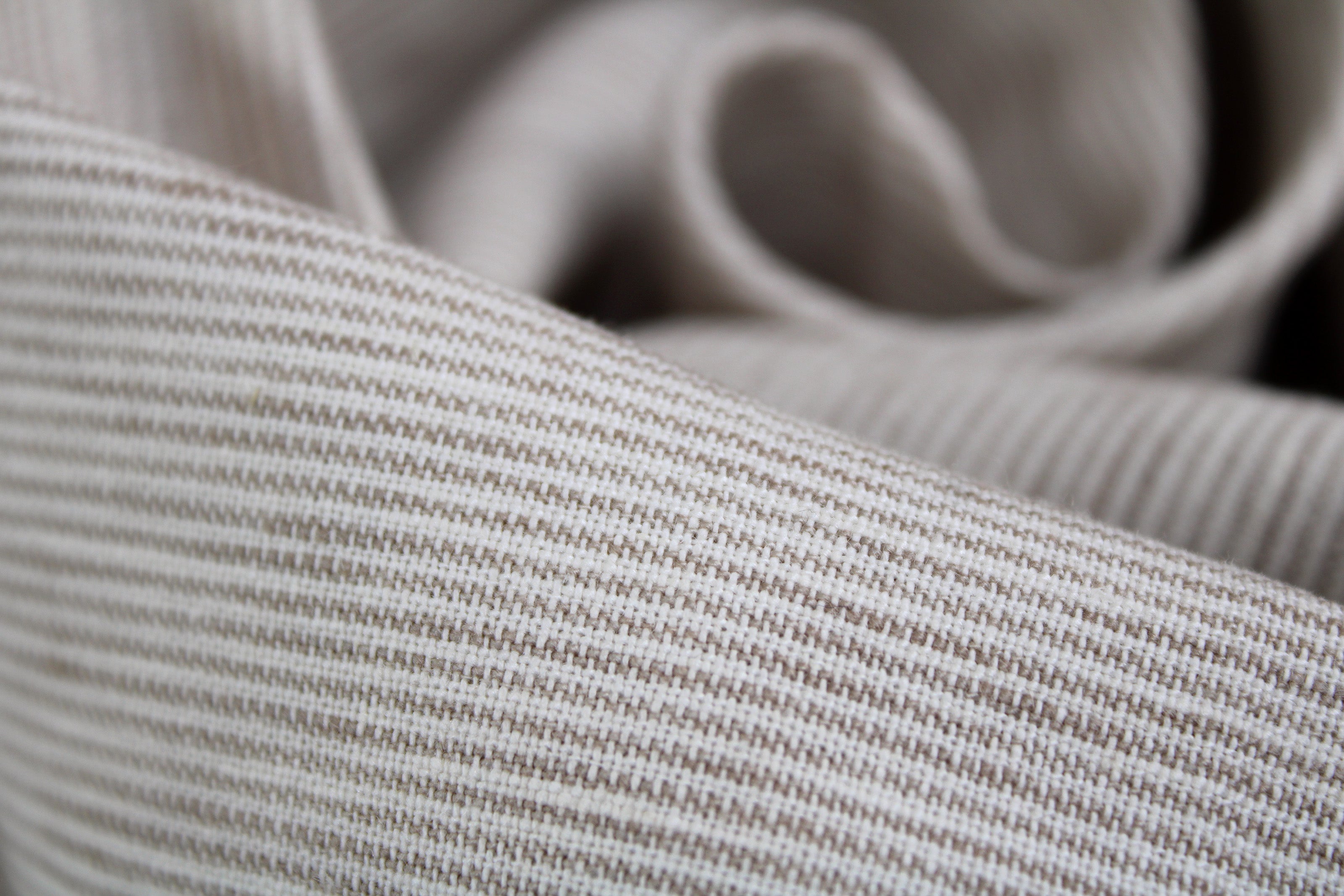 Stripe Linen Fabric by the yard - Linen Cotton blend