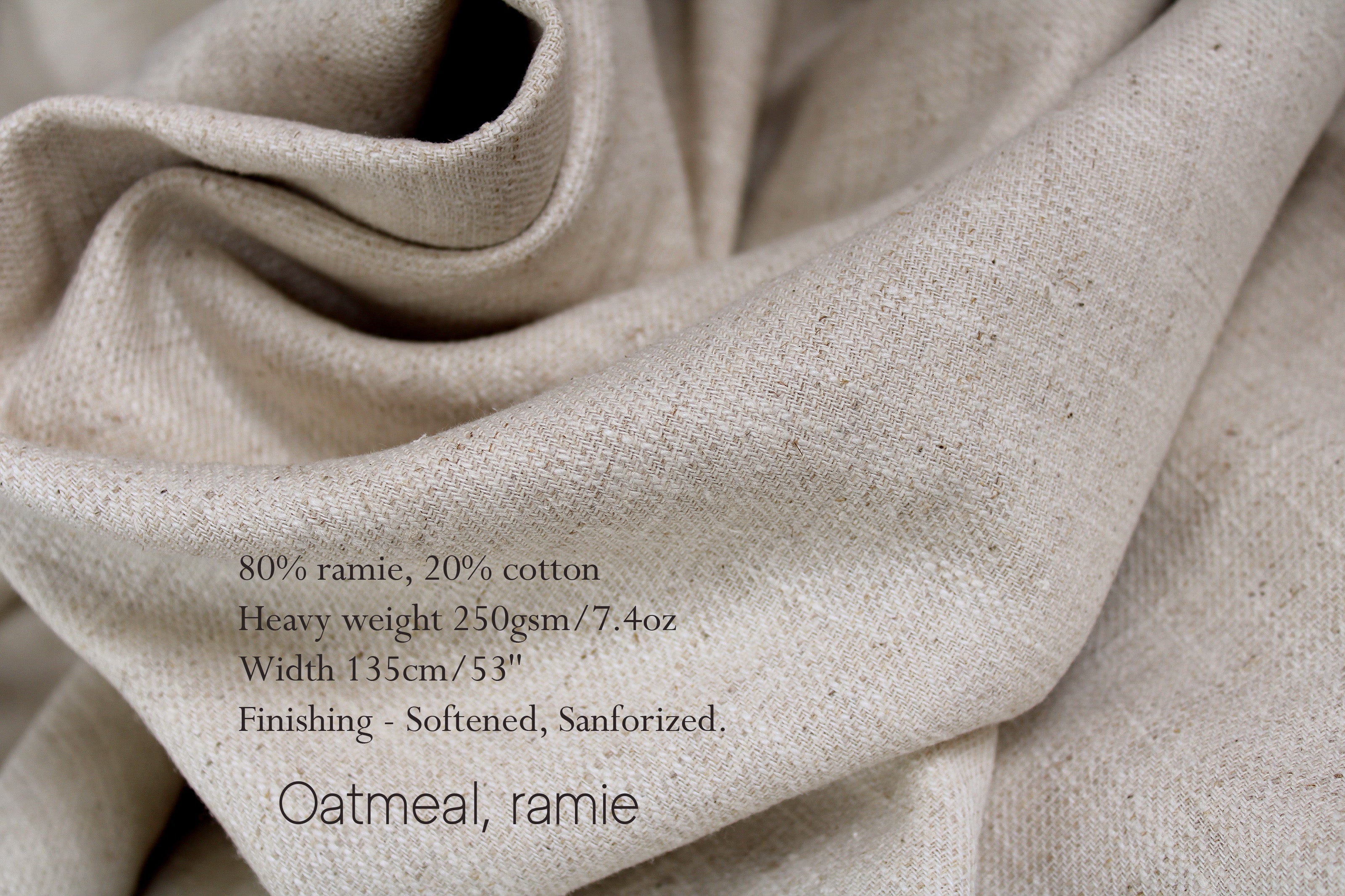 100% Linen Fabric by the Yard / Gray Black Linen Fabric / Buy Linen Online
