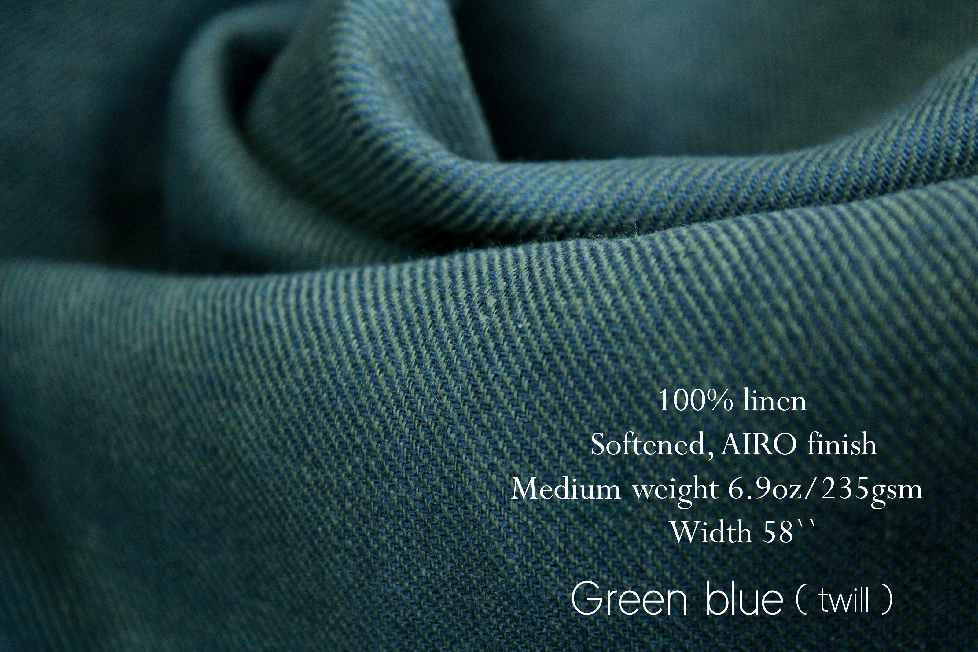 Blue Gray Linen Fabric by the yard / 100% linen fabric, Linen cotton blend / Medium Heavy weight
