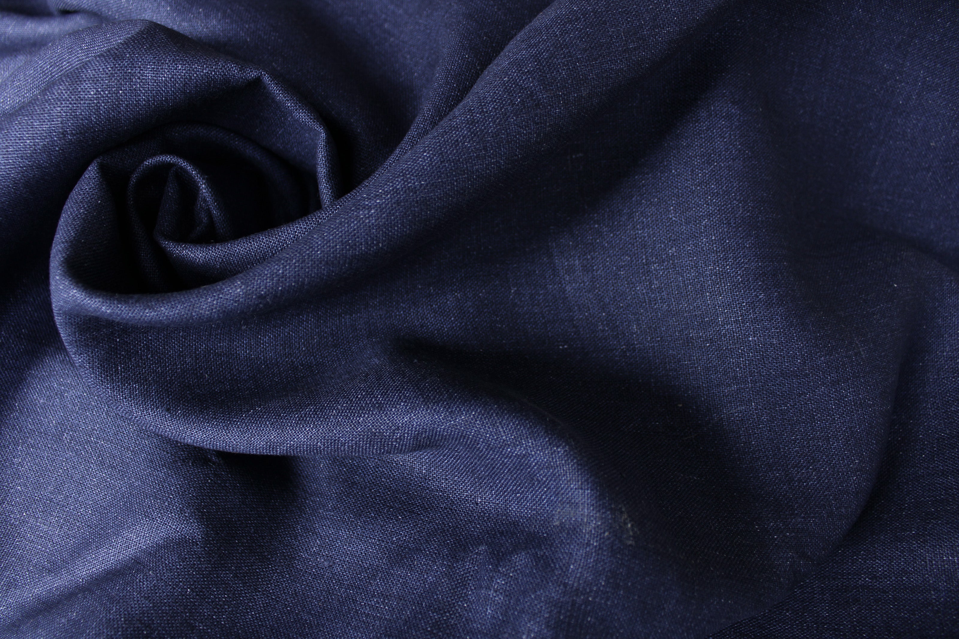 Dark Denim Linen Fabric by the yard / 100% linen fabric Medium-Heavy weight 7.7oz