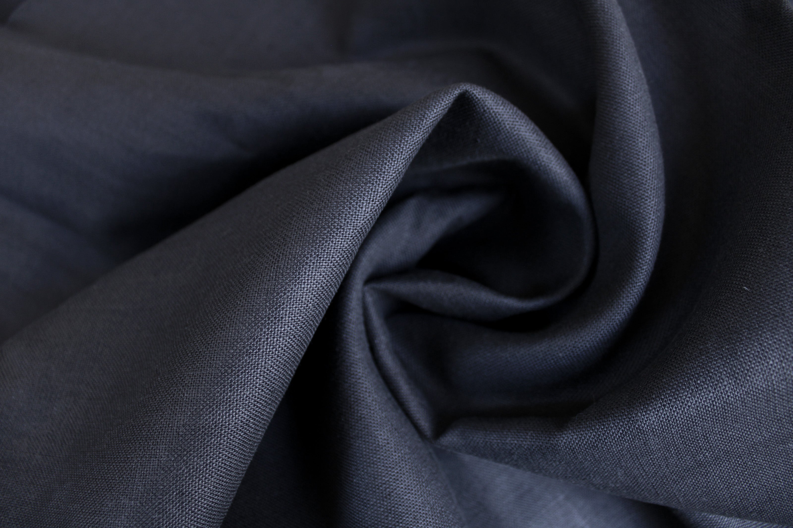 Heavyweight Linen fabric by the yard/ Gray blue Linen Fabric