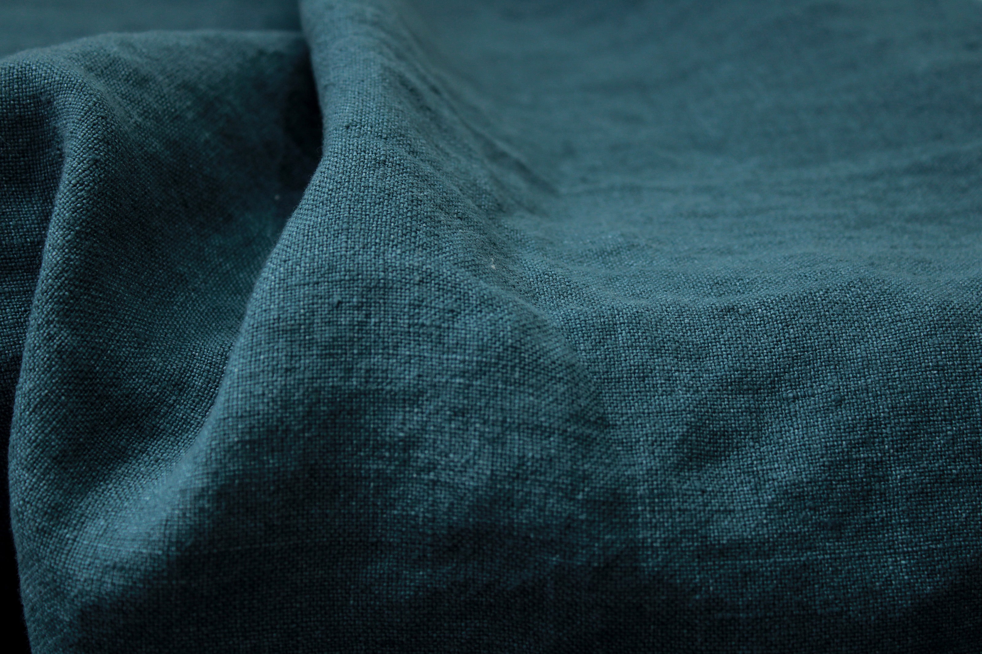 Washed Heavyweight Linen Fabric / Dark navy Linen Fabric