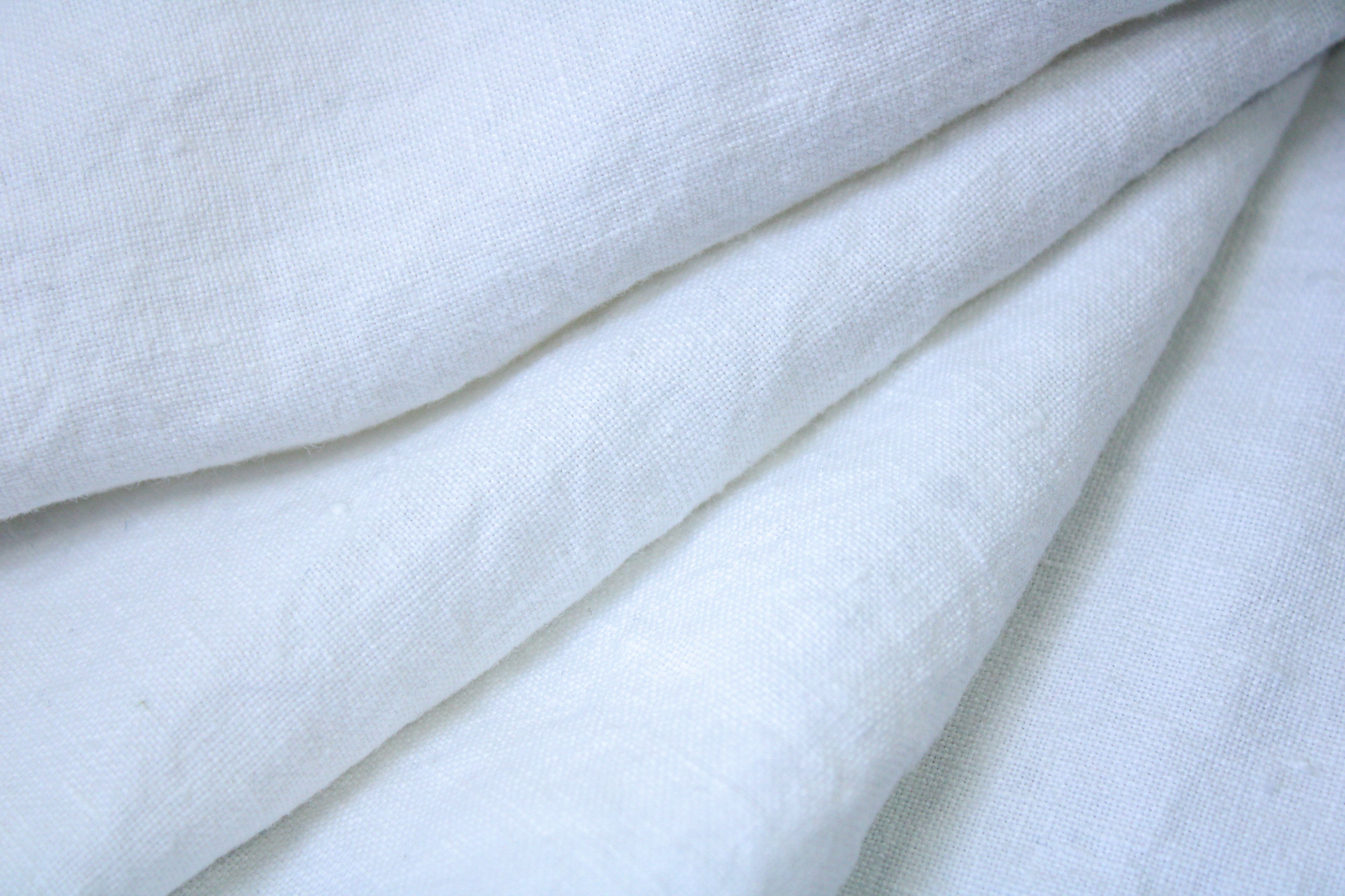 Washed Heavyweight Linen Fabric / White Linen Fabric
