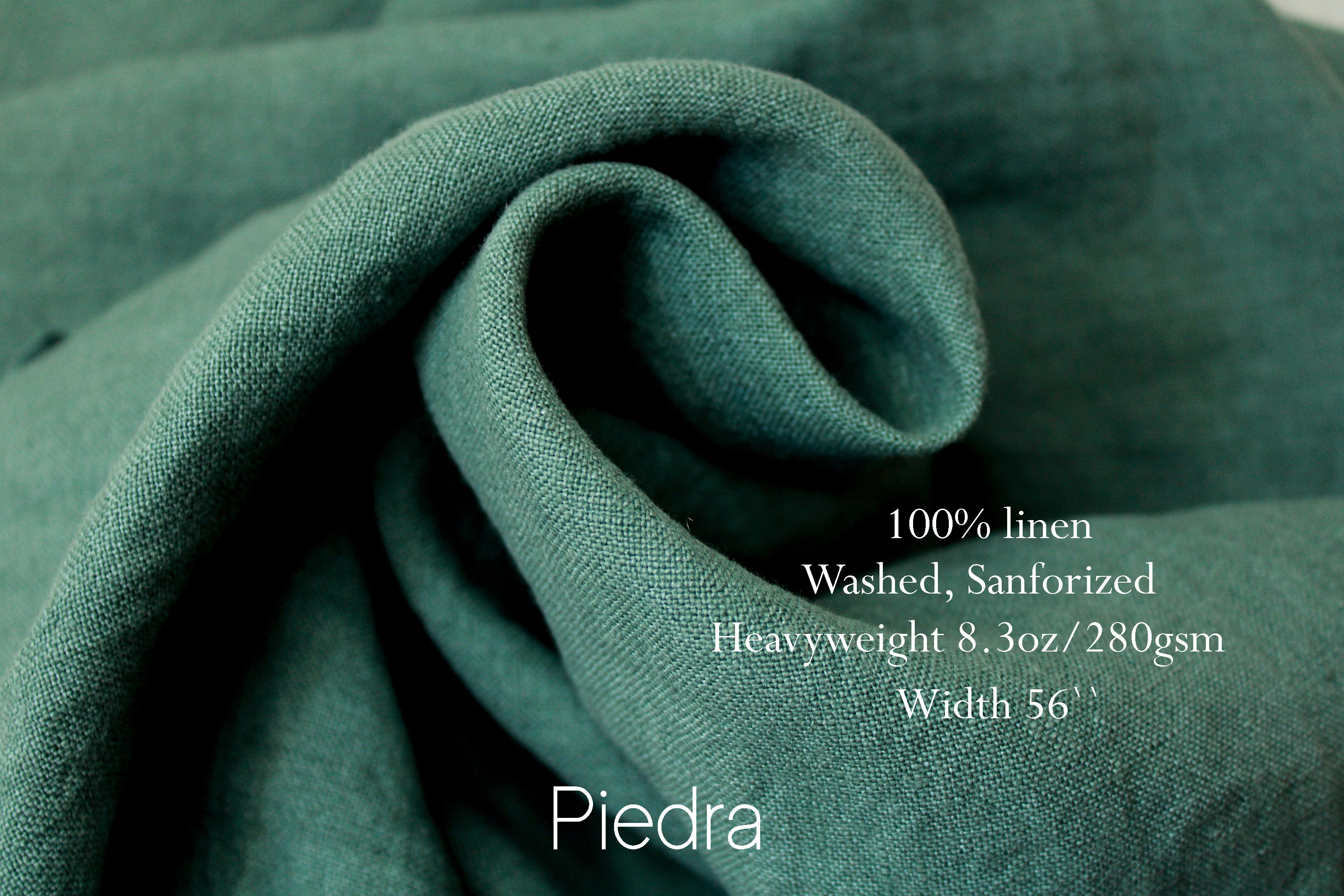 Washed Heavyweight Linen Fabric / Piedra Linen Fabric