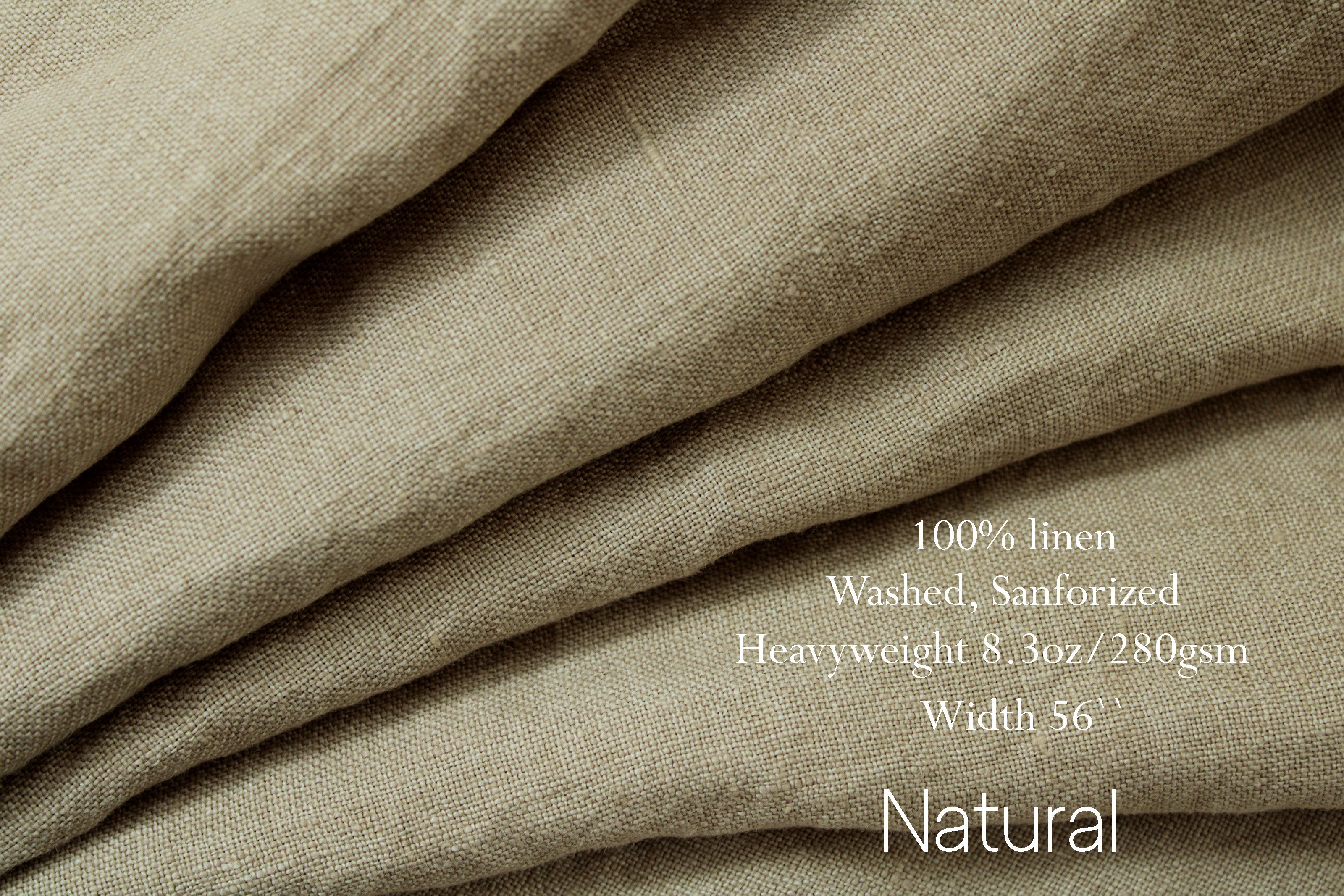Washed Heavyweight Linen Fabric / Natural Linen Fabric