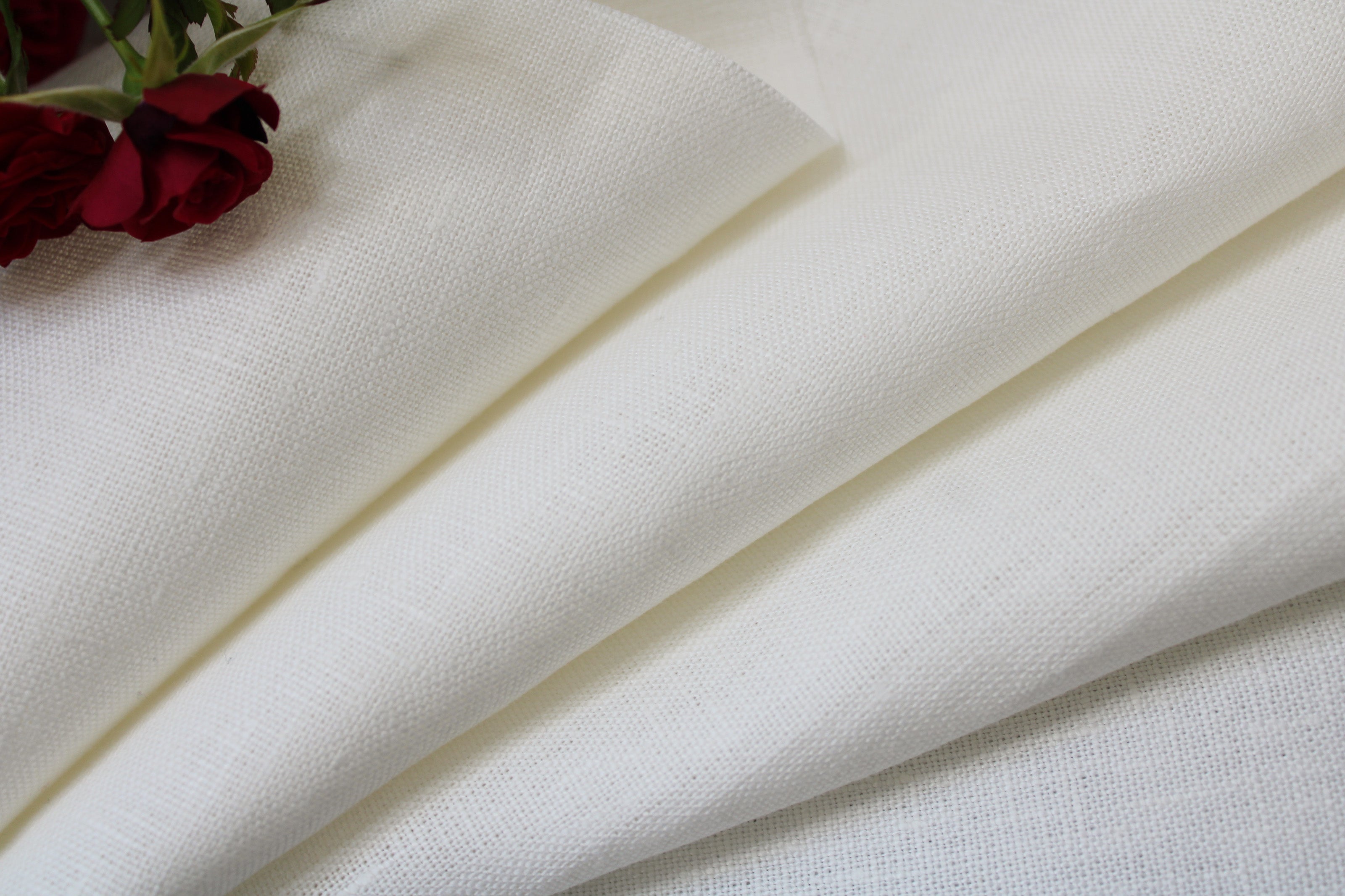 Heavyweight Linen fabric by the yard/ Off White Linen Fabric
