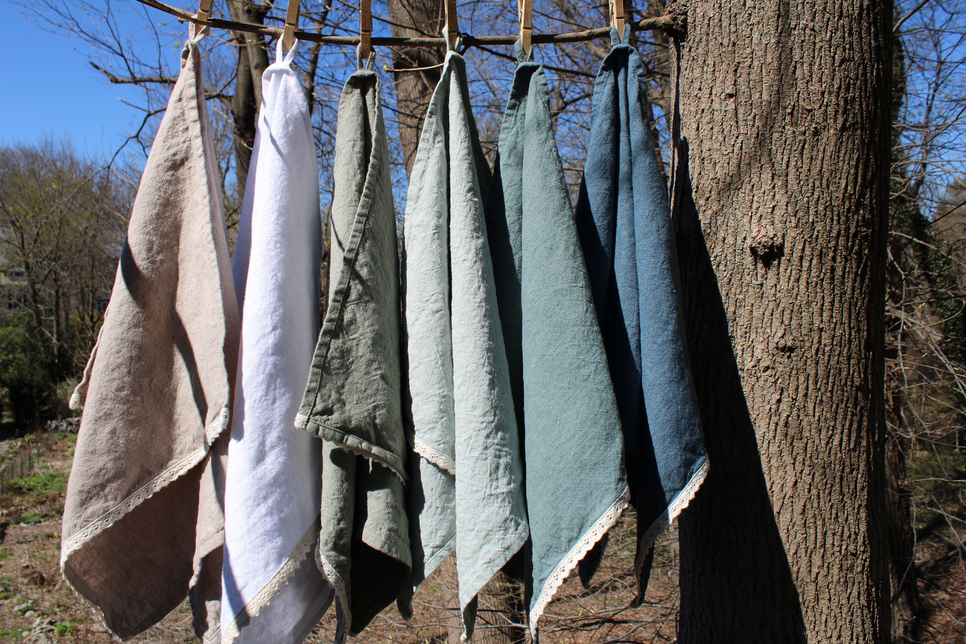 Luxurious Heavy Weight Linen Towel for Kitchen & Bathroom -  Prewashed, European Flax Certified - Handmade in the USA