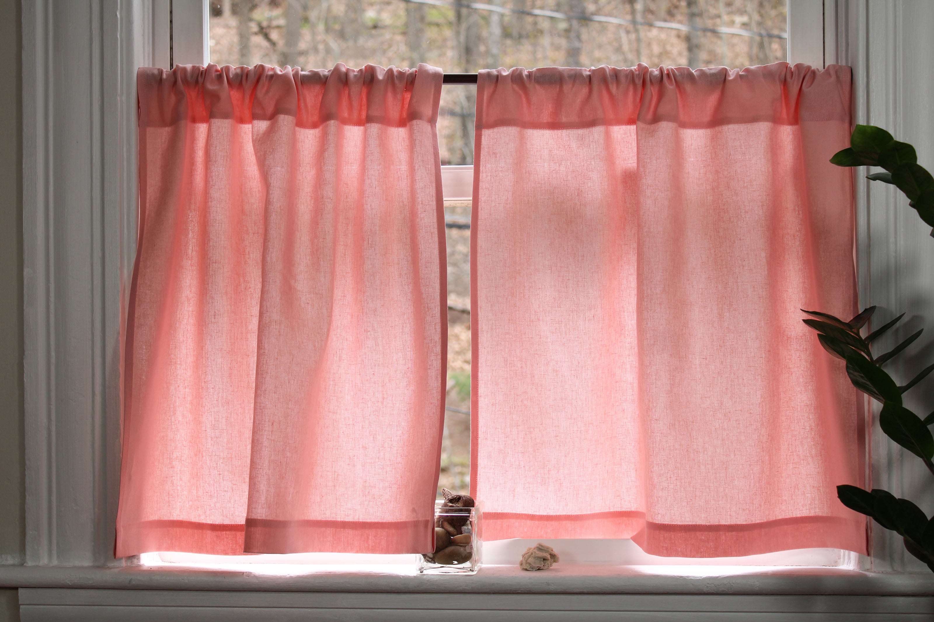 100% Linen Curtains made in the US / Short Linen Curtains / Pink Curtains / Custom Curtains