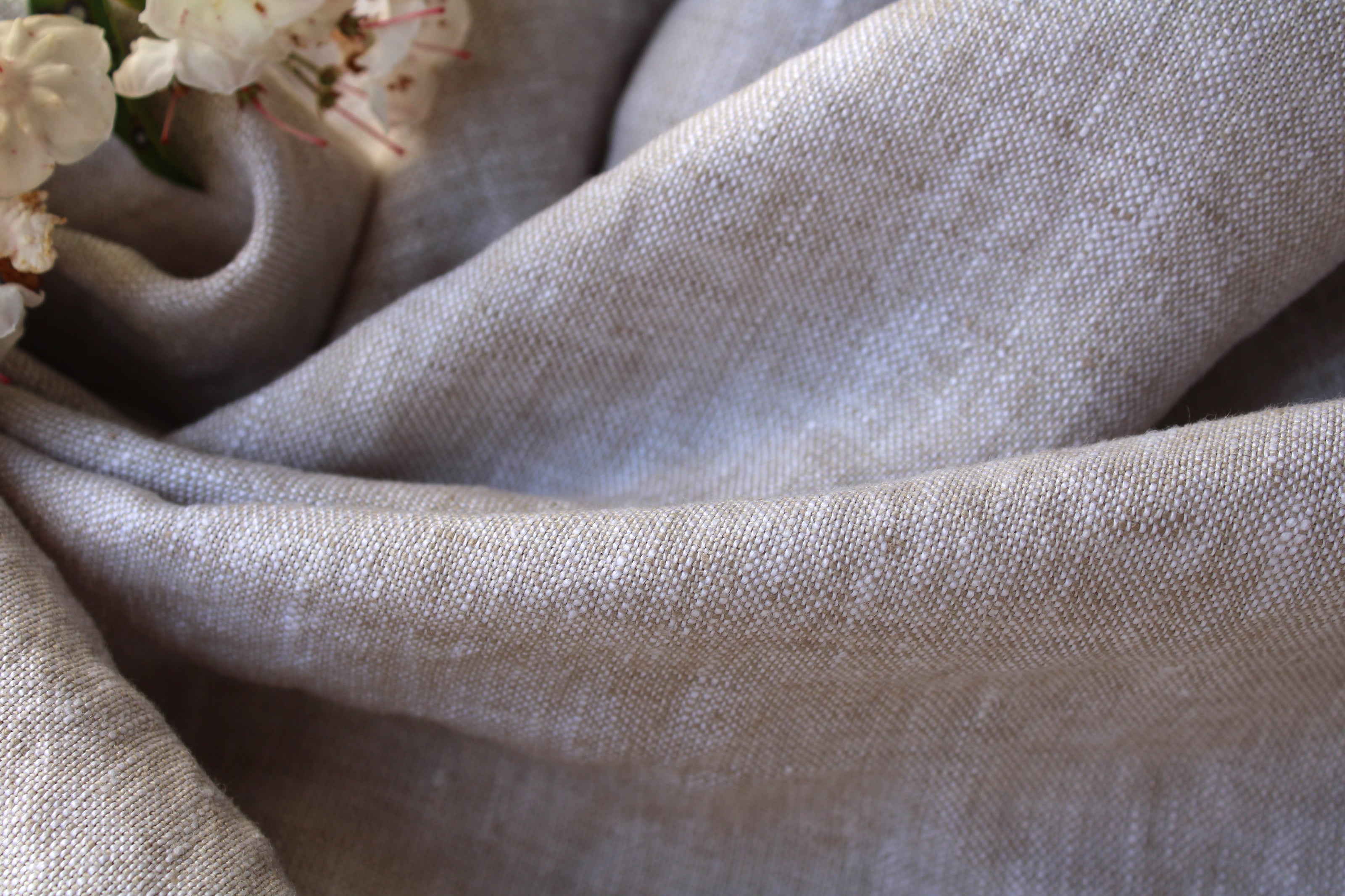 Oatmeal Linen Fabric Heavyweight 8.1oz - Prewashed Linen Fabric