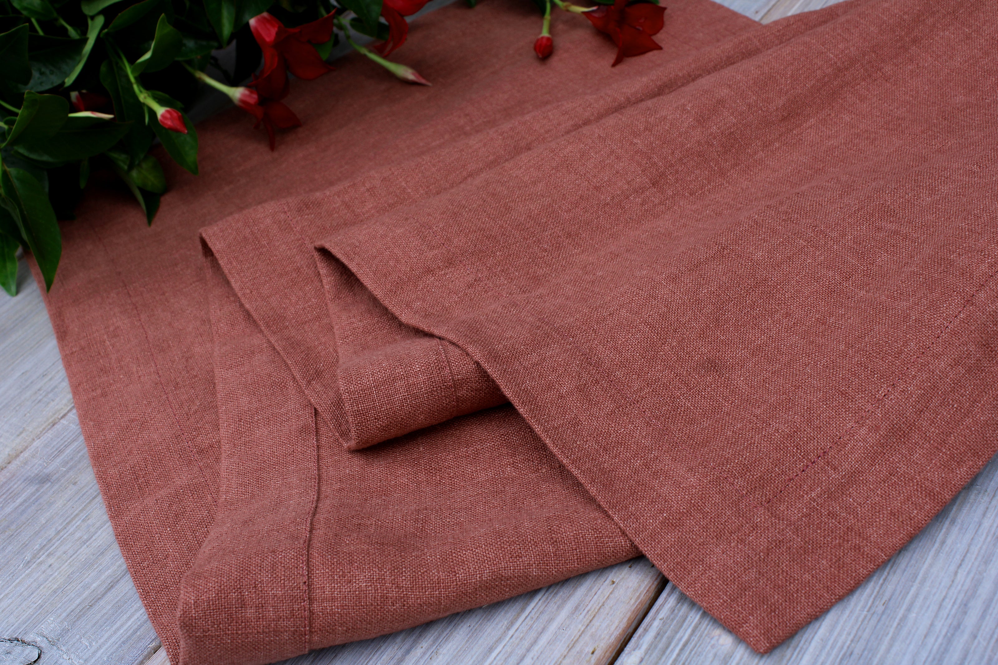 Pure Linen Table Runner - Heavy Weight, Prewashed, European Flax Certified, Custom Sizes