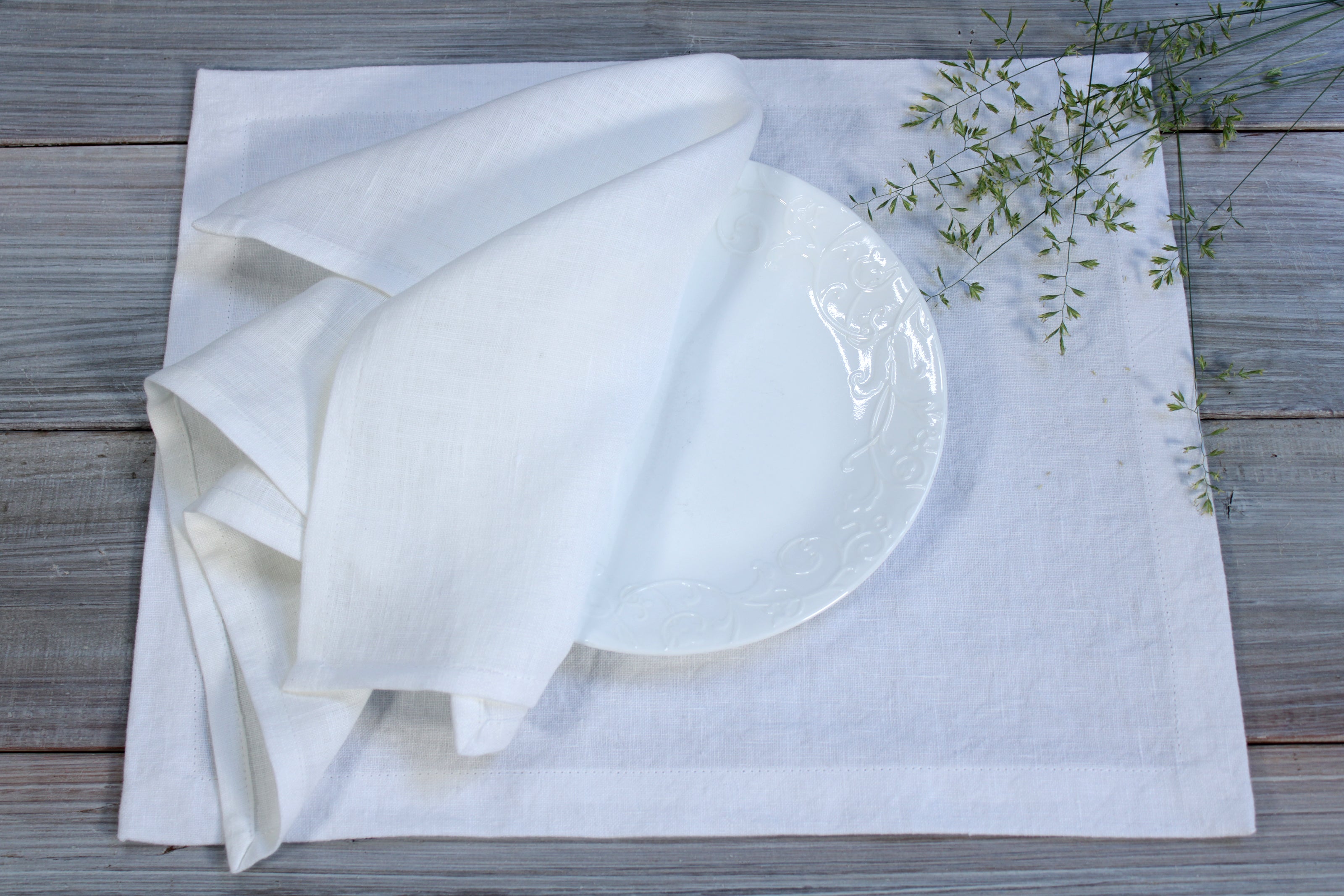 Linen Placemats / Heavy weight Prewashed Pure Linen Placemats / Handmade in the US