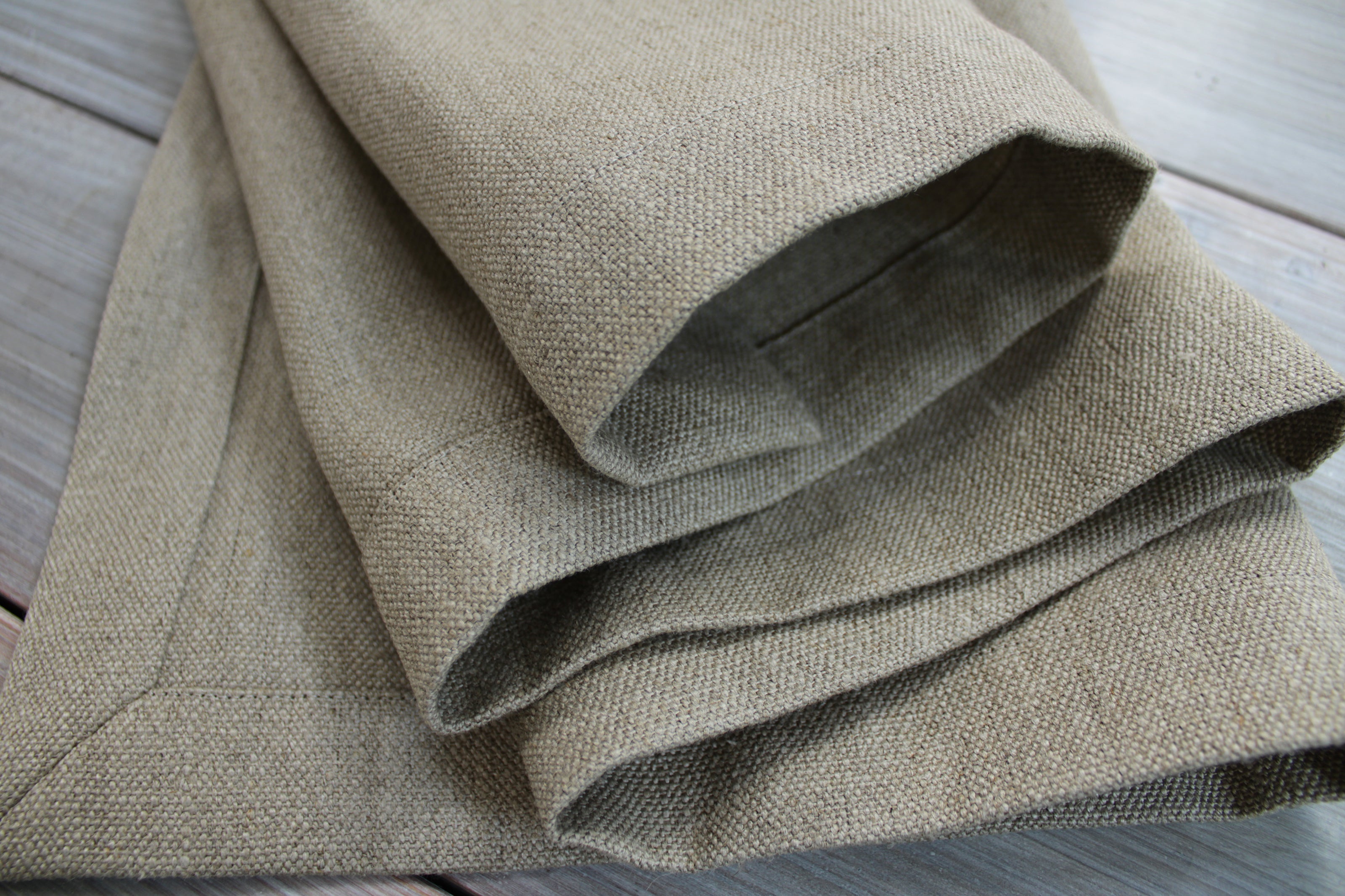 Heavy Undyed Linen Table Runner / Natural Thick Pure Linen Table Runner 13.7oz