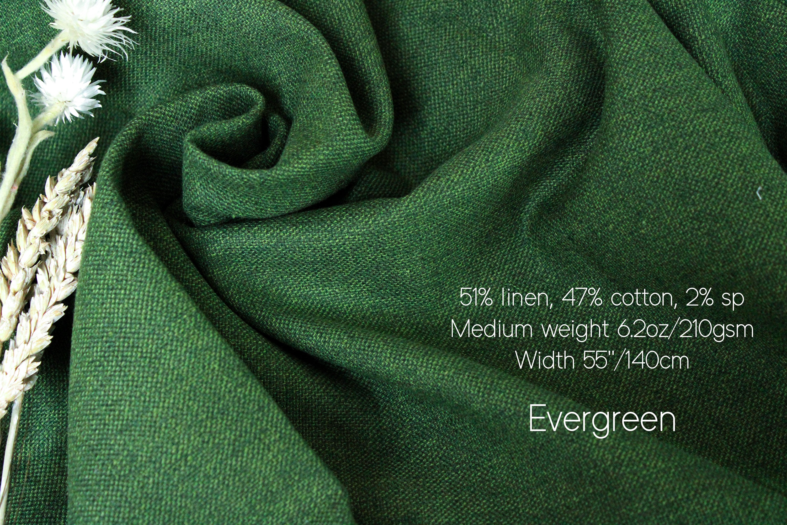 Linen fabric by the yard for Clothing, Curtains / Lightweight - Medium weight linen fabric European flax