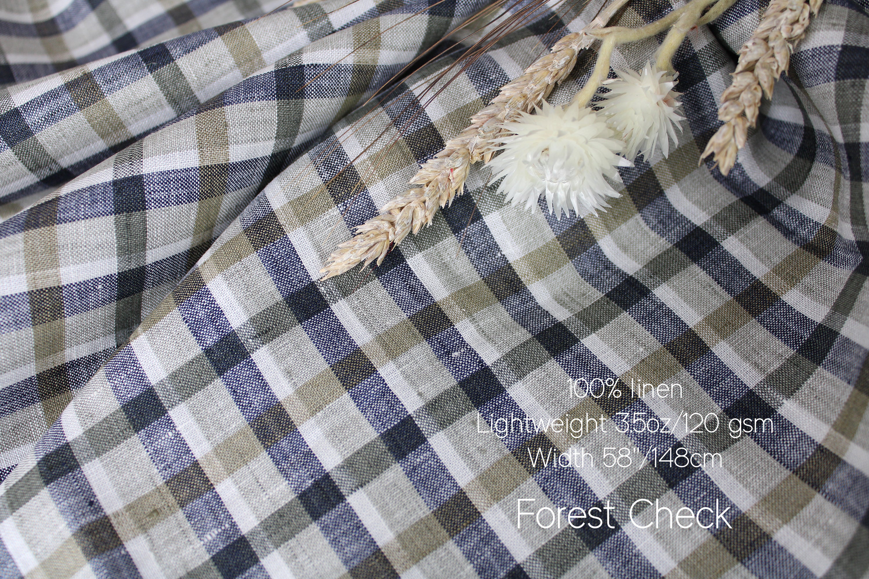 Linen fabric by the yard for Clothing, Curtains / Lightweight - Medium weight linen fabric European flax