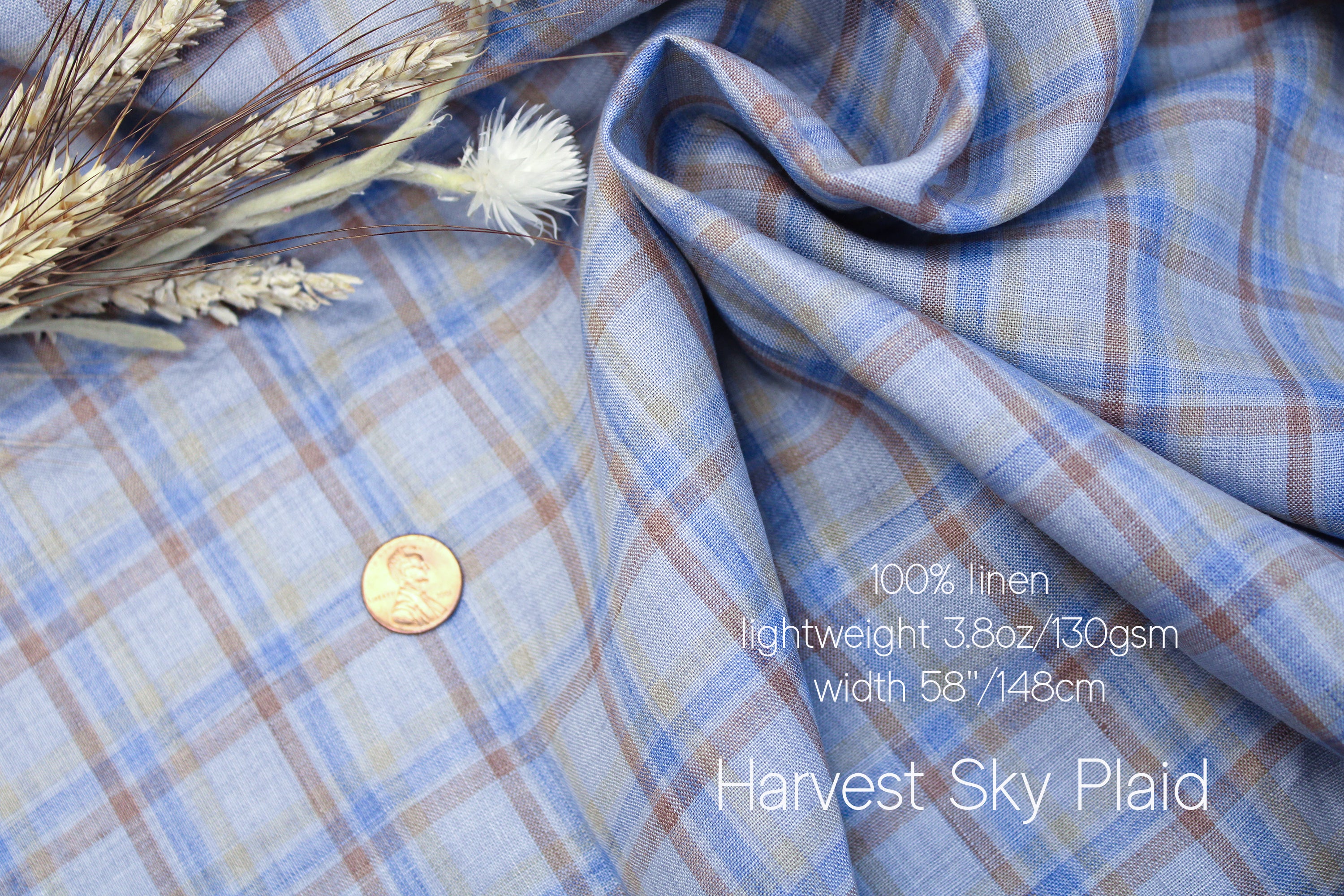 Blue Linen Fabric by the yard - 100% Linen and Linen-cotton blend - By Linen Fabric Online
