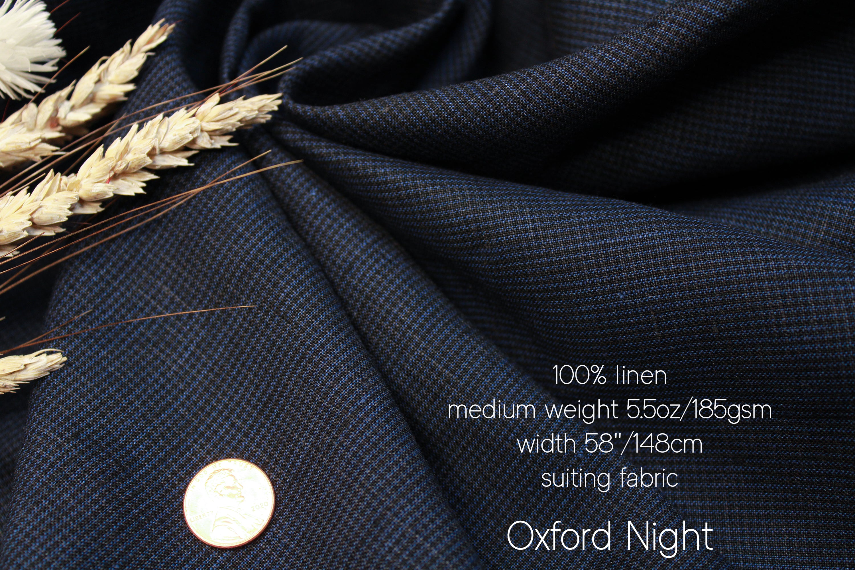 Blue Linen Fabric by the yard - 100% Linen and Linen-cotton blend - By Linen Fabric Online