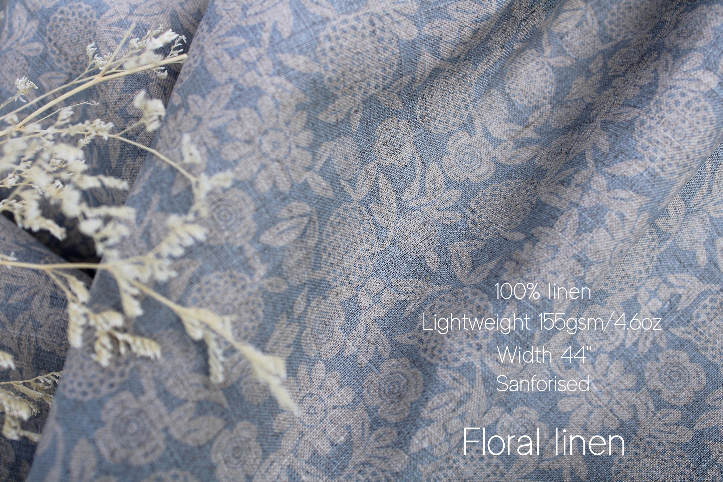 Blue Linen Fabric by the yard - 100% Linen and Linen-cotton blend - By Linen Fabric Online