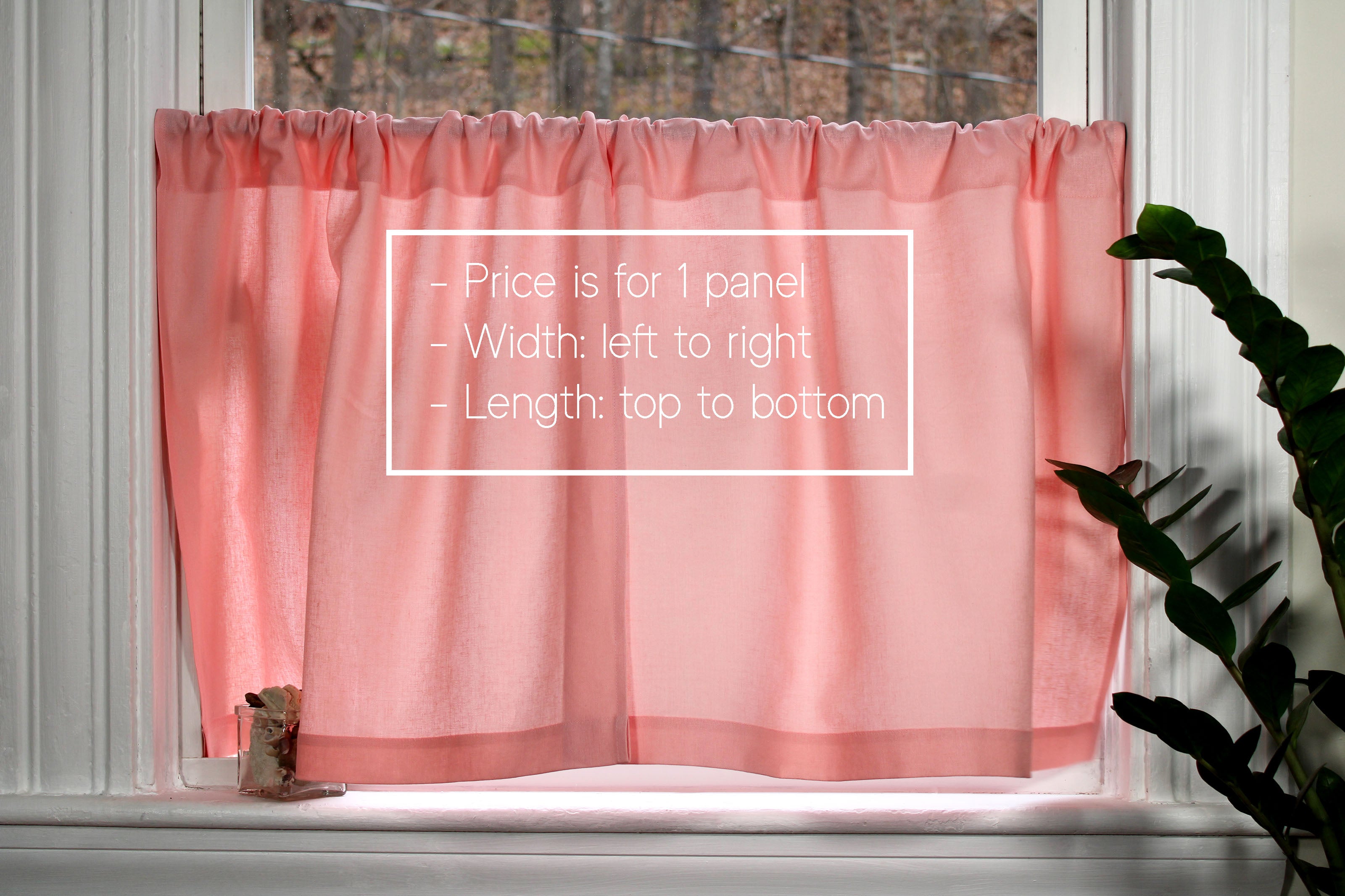 100% Linen Curtains made in the US / Short Linen Curtains / Pink Curtains / Custom Curtains