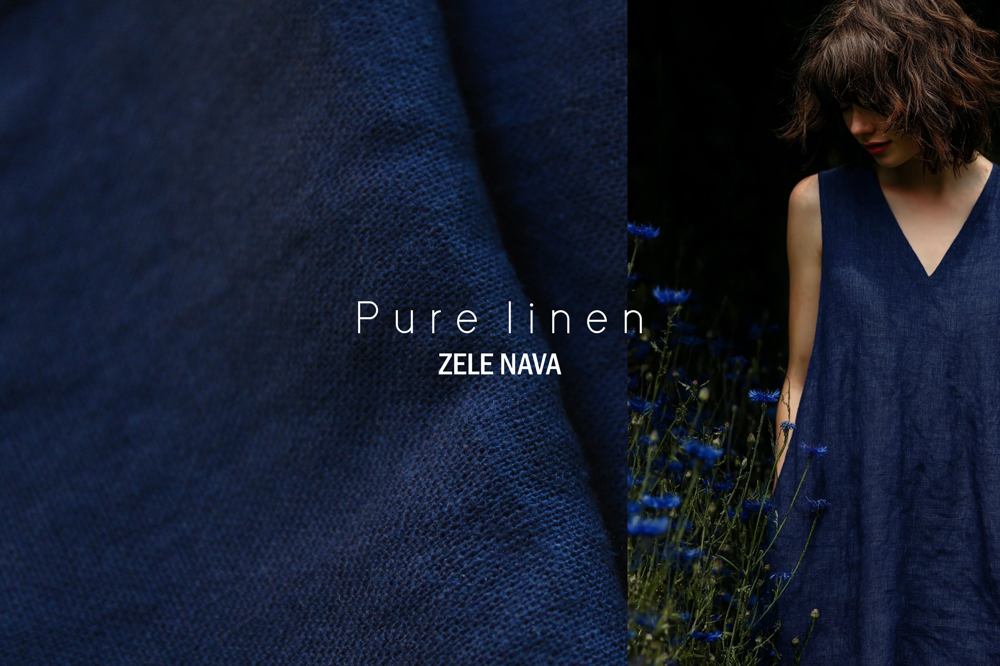 100% Washed Linen Fabric by the Yard / Bellwether Blue Linen Fabric / Buy Linen Online