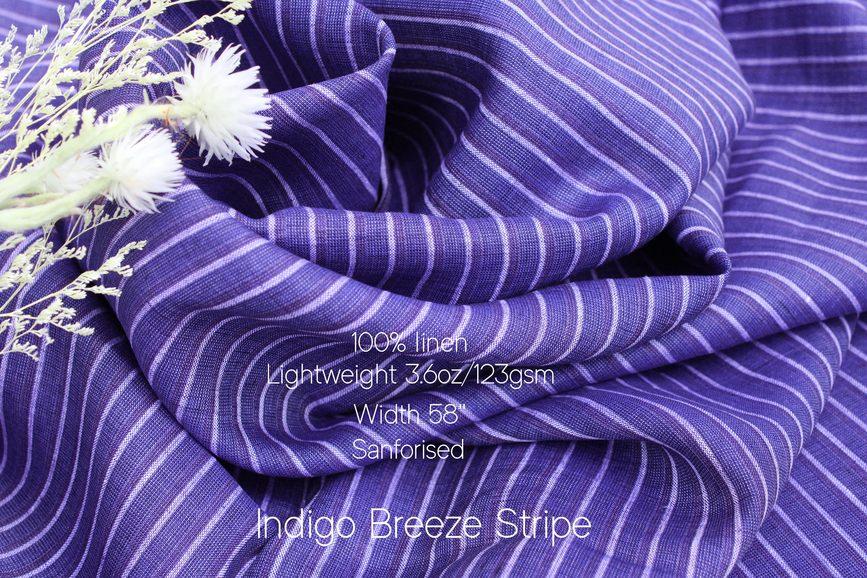 Blue Linen Fabric by the yard - 100% Linen and Linen-cotton blend - By Linen Fabric Online