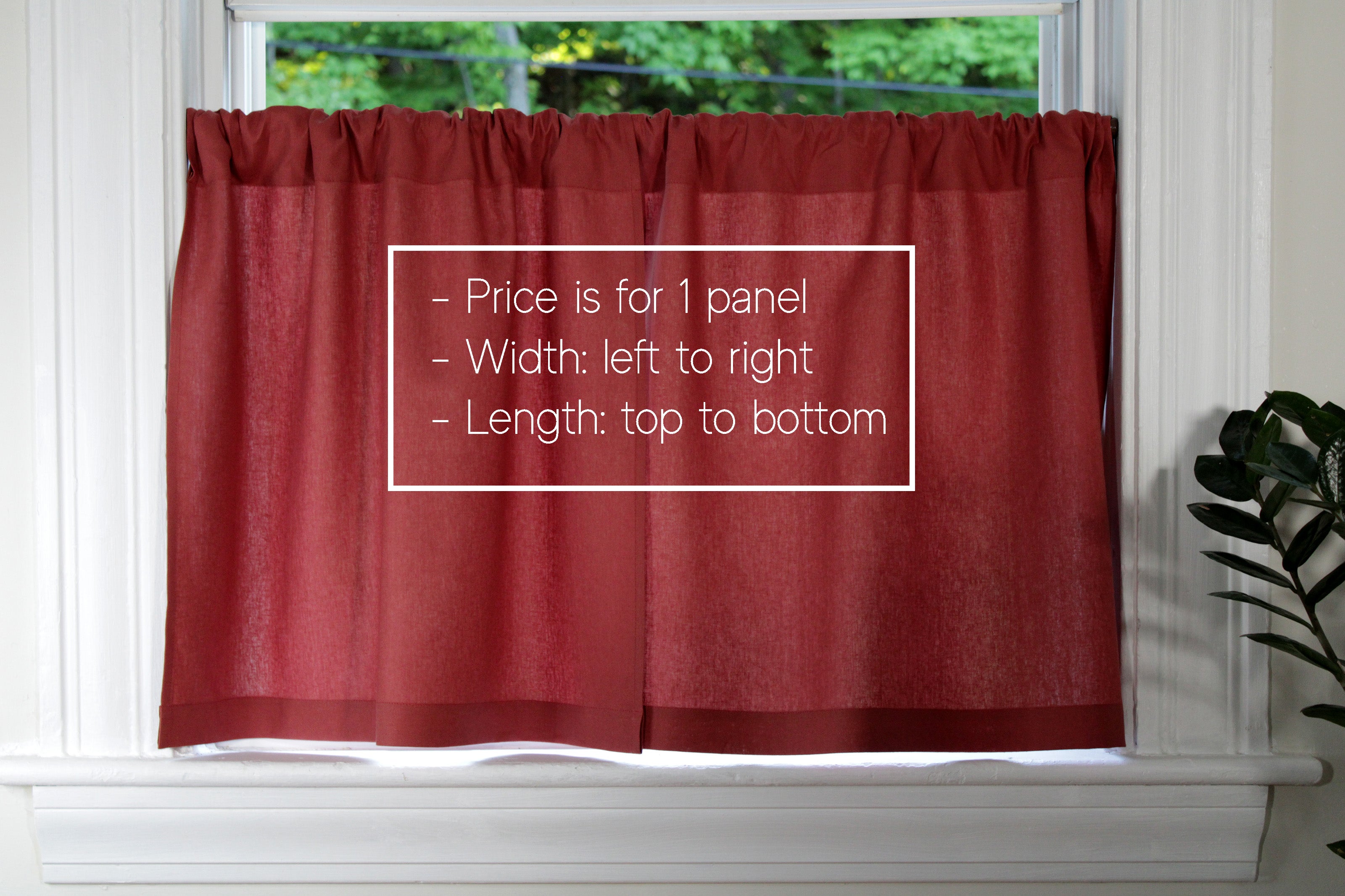 Marsala Linen Curtains / Pure Linen Cafe Curtains / Custom Curtains Online