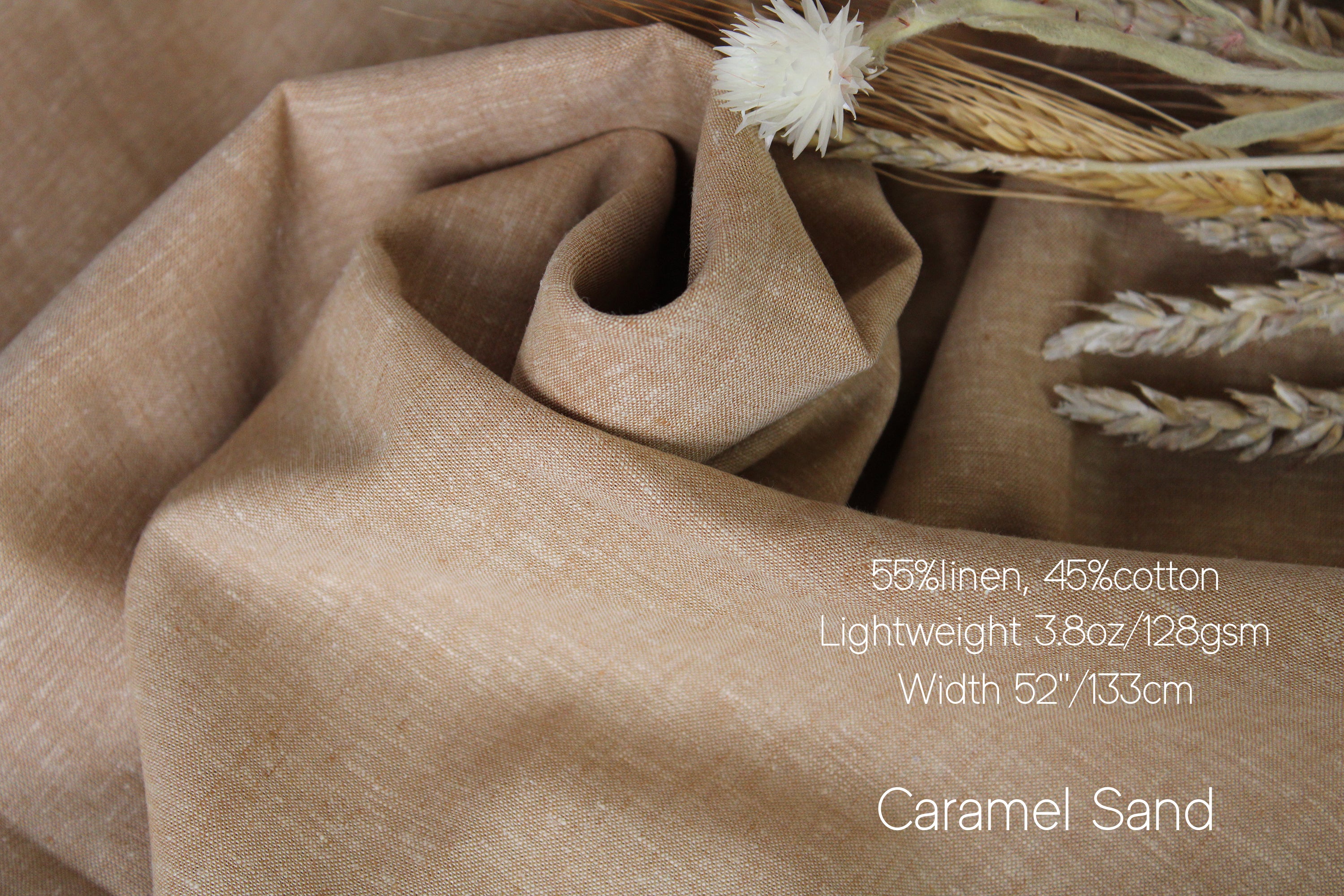 100% Linen Fabric by the Yard / Beige Brown Wine Check Plaid Linen Fabric / Buy Linen Online