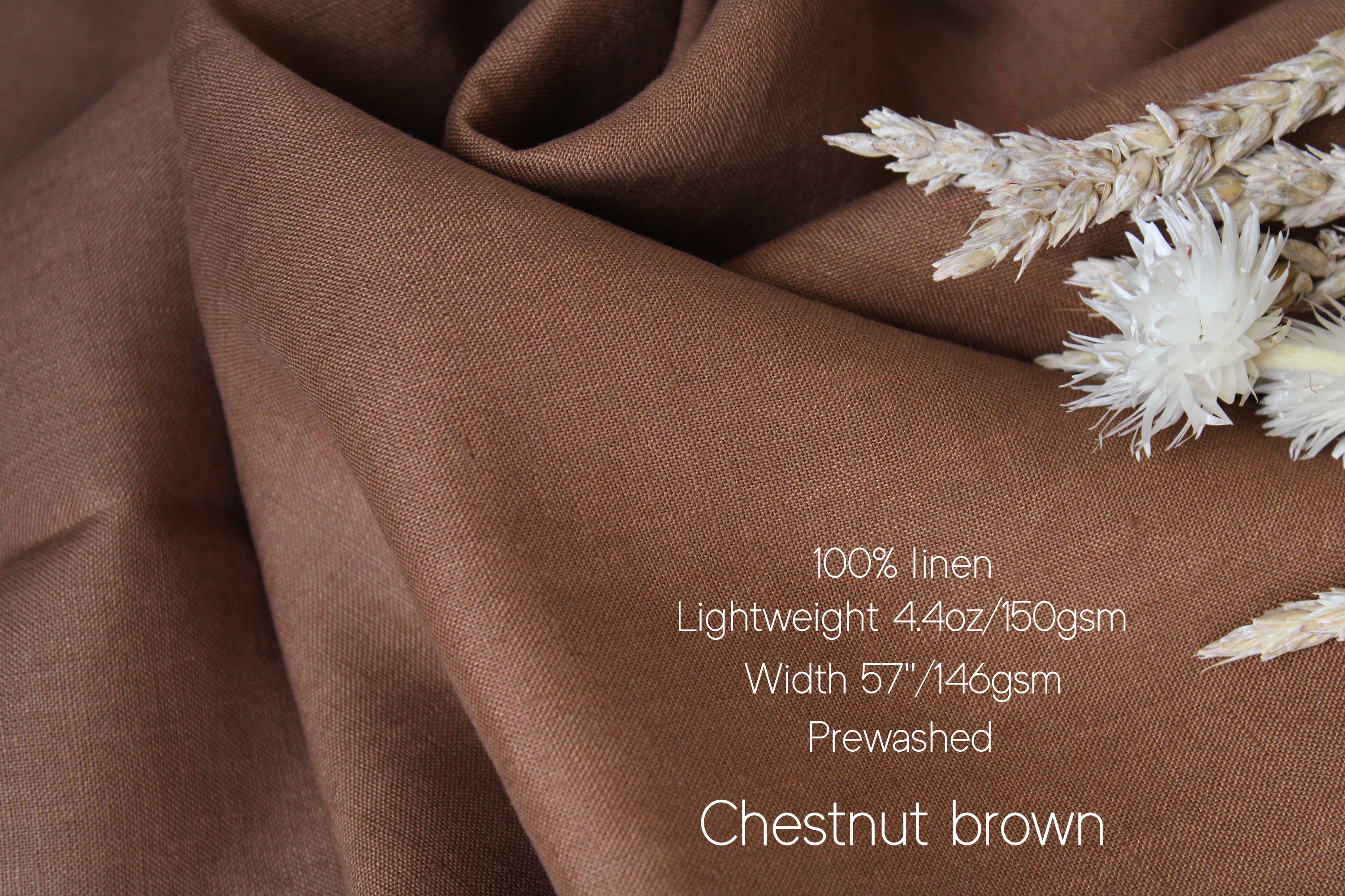 100% Linen Fabric by the Yard / Beige Brown Wine Check Plaid Linen Fabric / Buy Linen Online