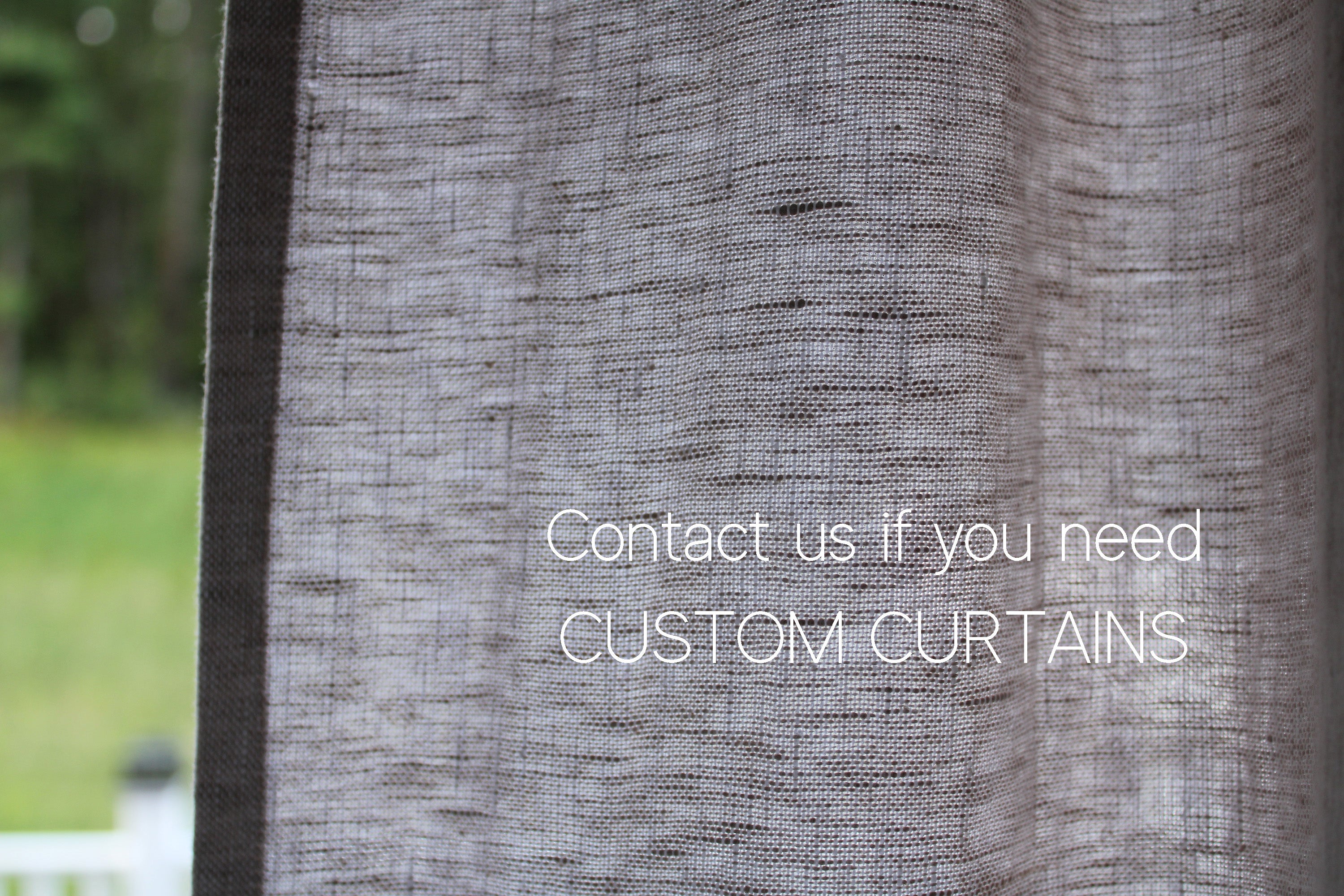 Extra Long Heavy Oatmeal Linen Curtains - Prewashed Linen Window Drape - Custom Sizes - 1 panel
