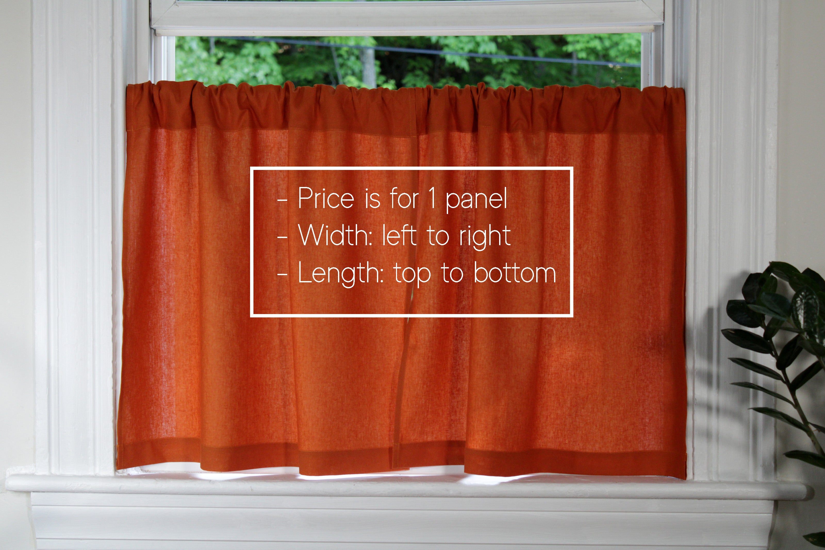 Pure Linen Cafe Curtains Medium weight / Rust Linen Curtains / Custom Curtains Online